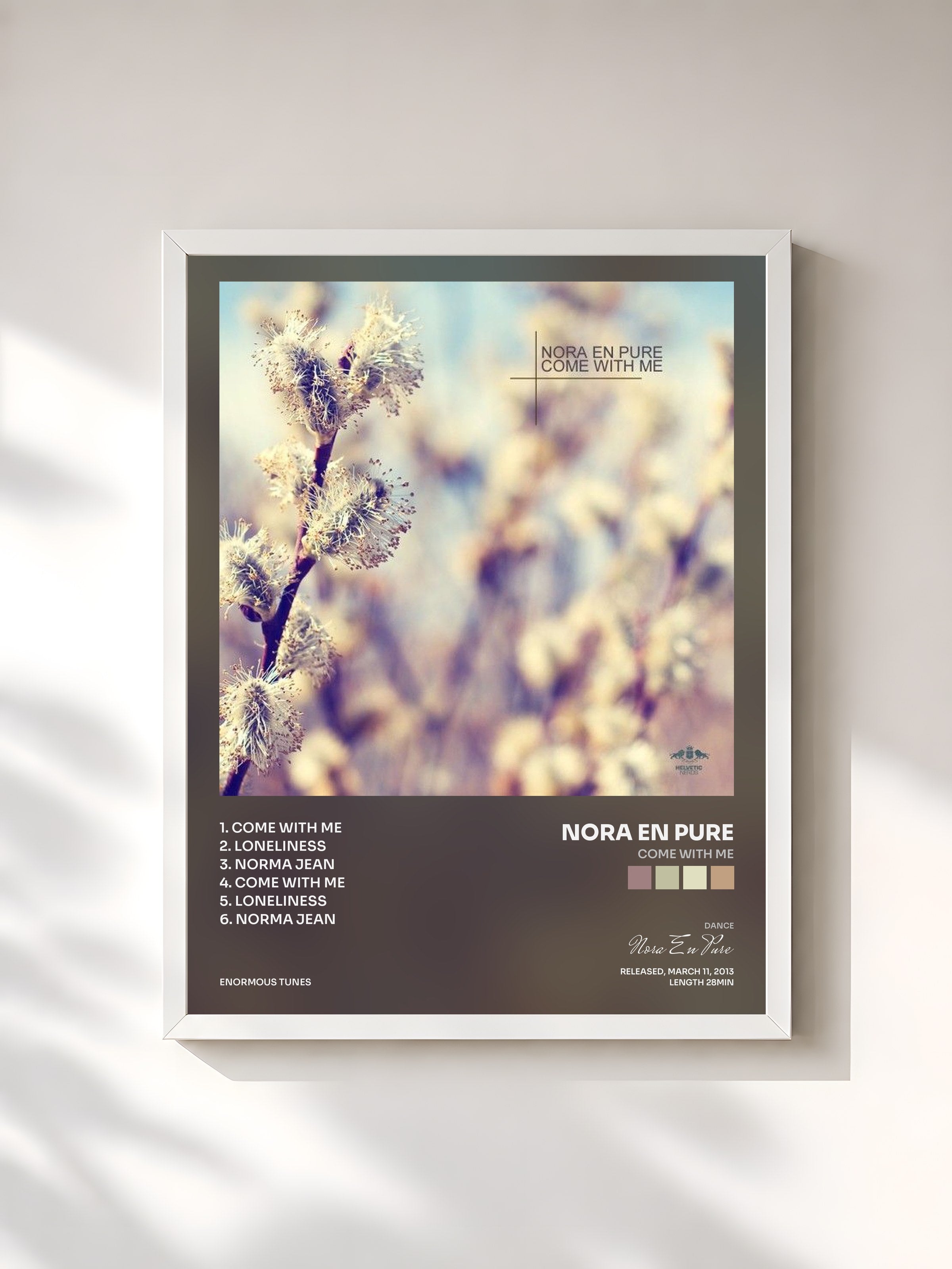 #blanc Tableau de l'album Come with Me de Nora En Pure, cadre blanc, imprimé et encadré en France