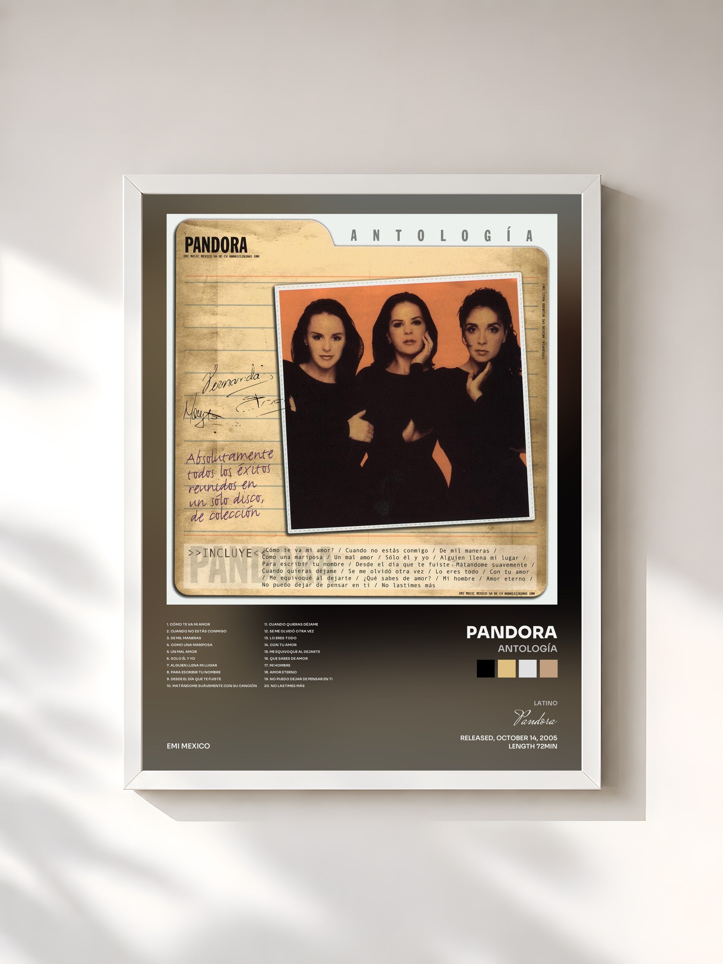 #blanc Tableau de l'album Antología de Pandora, cadre blanc, imprimé et encadré en France