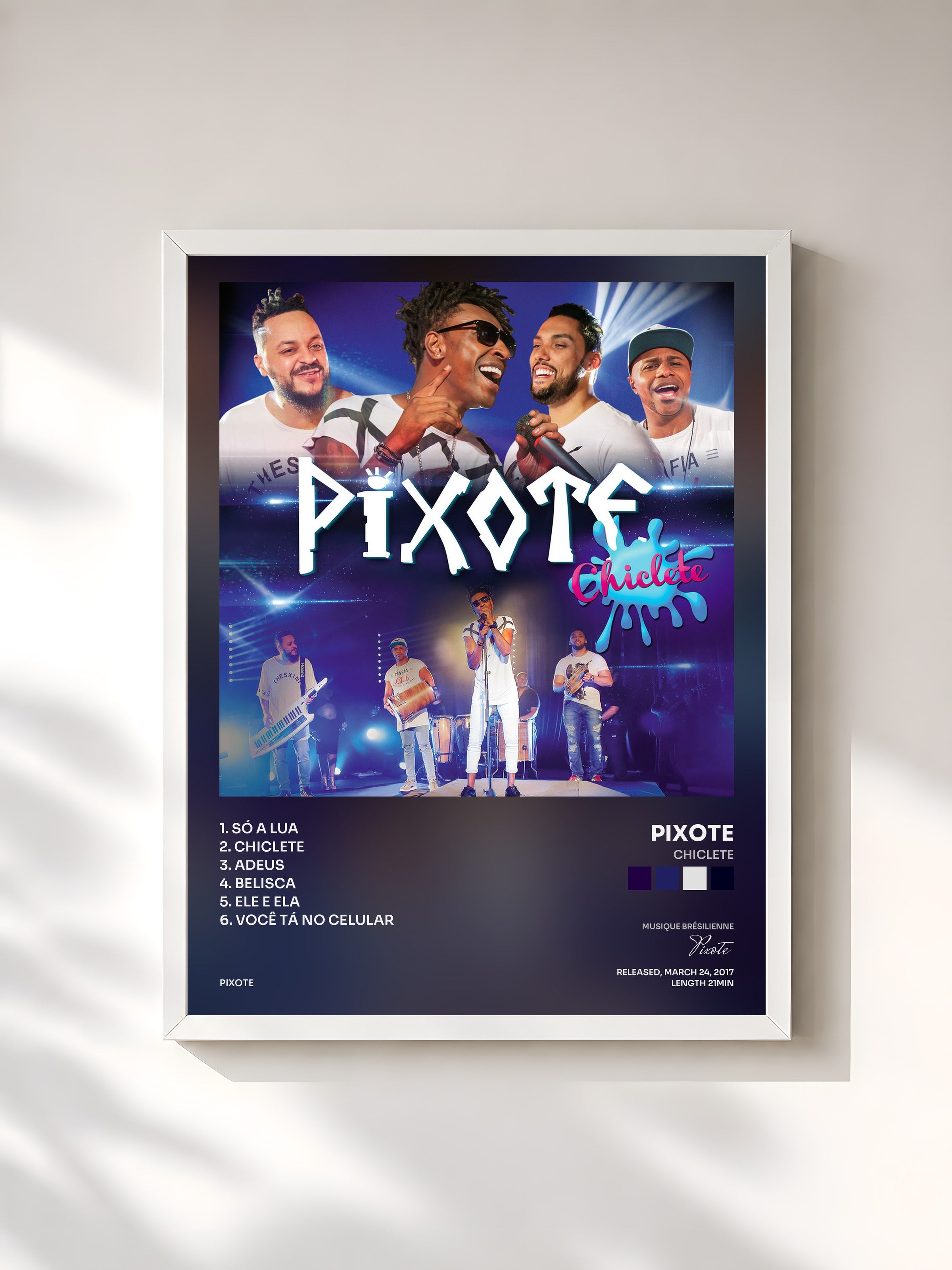 #blanc Tableau de l'album Chiclete de Pixote, cadre blanc, imprimé et encadré en France