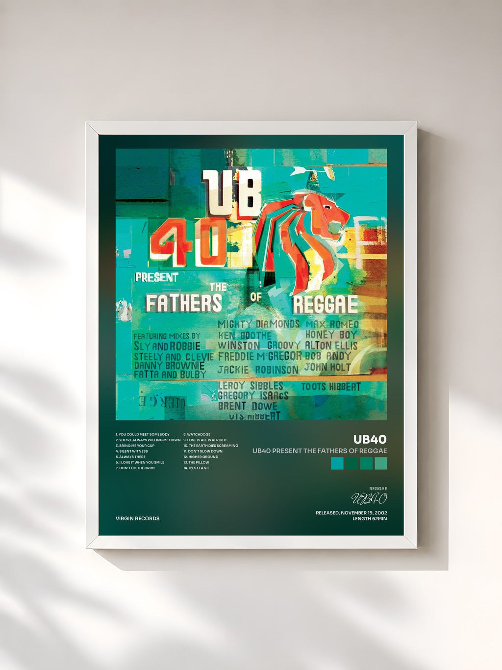 #blanc UB40 Present The Fathers Of Reggae von UB40 als gerahmter Kunstdruck, weißer Rahmen, gedruckt und gerahmt in Frankreich