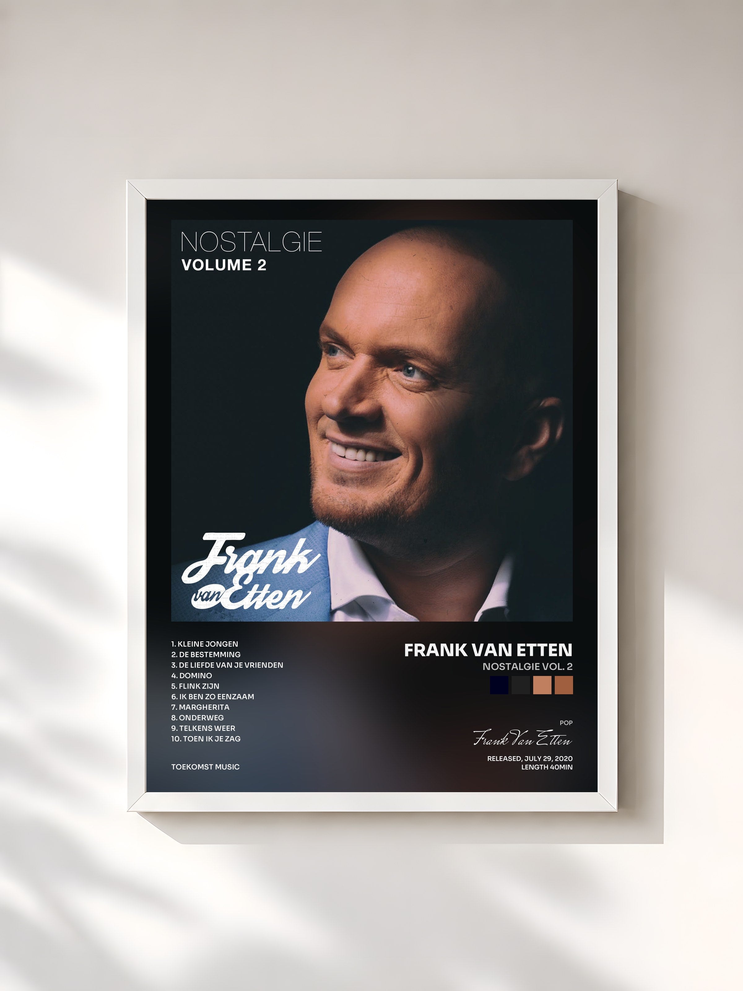 #blanc Tableau de l'album Nostalgie Vol. 2 de Frank Van Etten, cadre blanc, imprimé et encadré en France