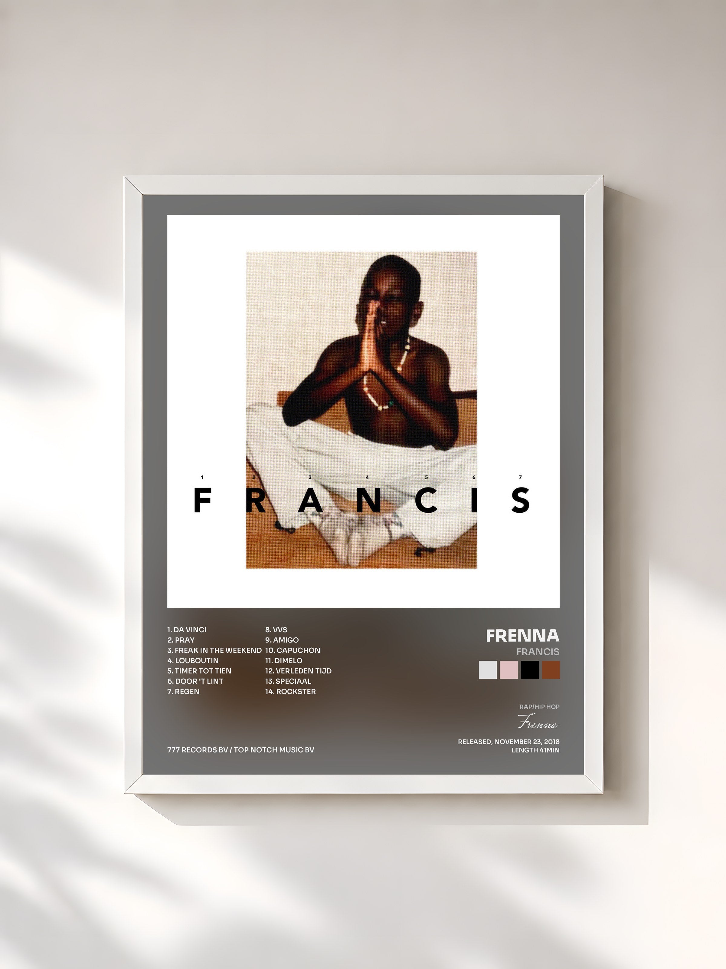#blanc Tableau de l'album Francis de Frenna, cadre blanc, imprimé et encadré en France
