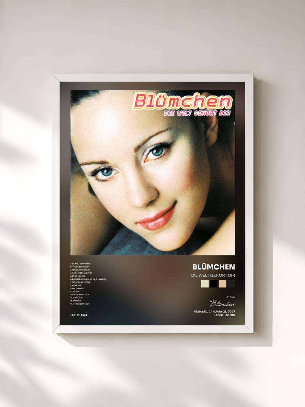 #blanc Tableau de l'album Die Welt Gehört Dir de Blümchen, cadre blanc, imprimé et encadré en France