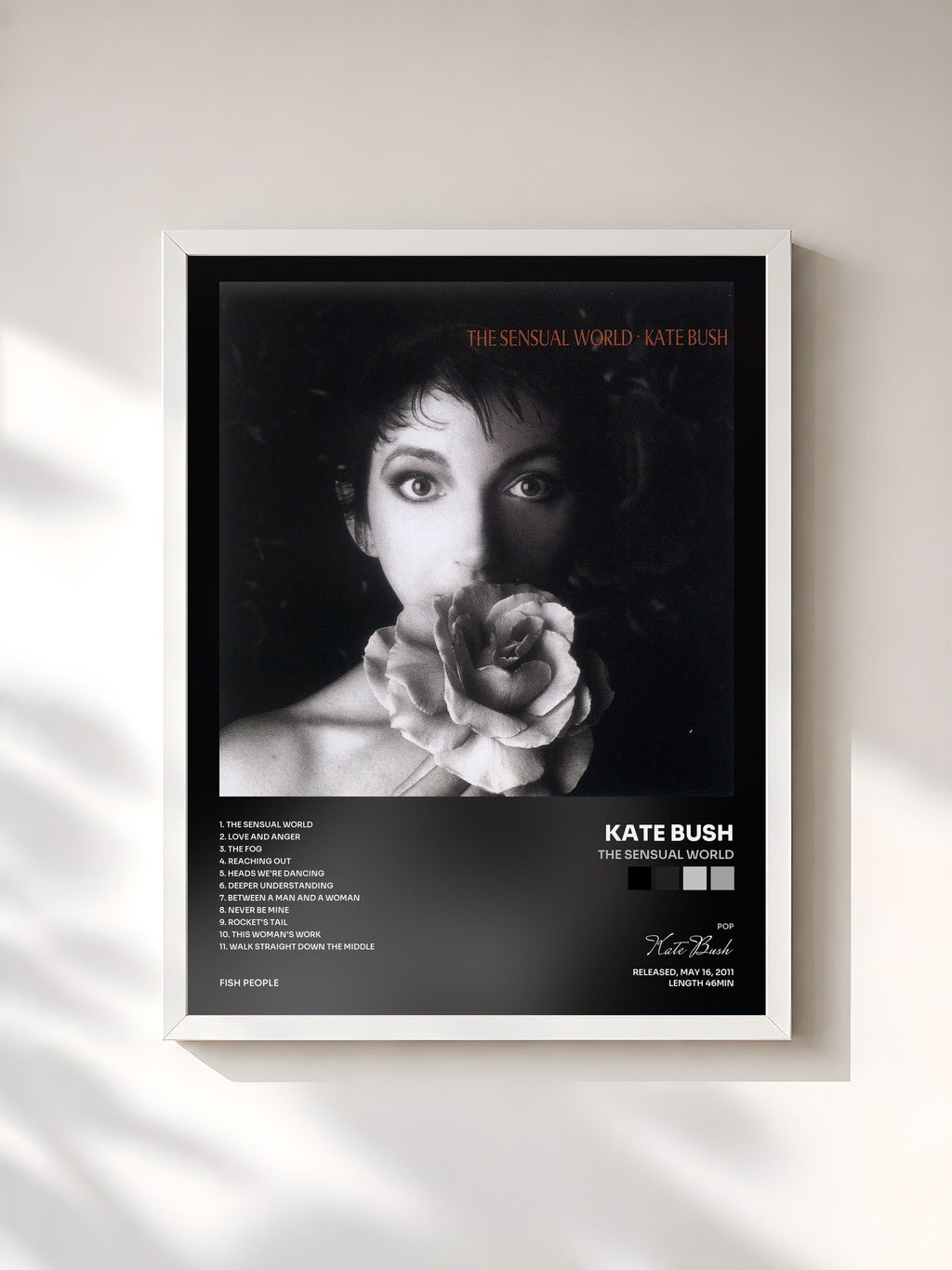 #blanc The Sensual World di Kate Bush in stampa incorniciata, cornice bianca, stampata e incorniciata in Francia