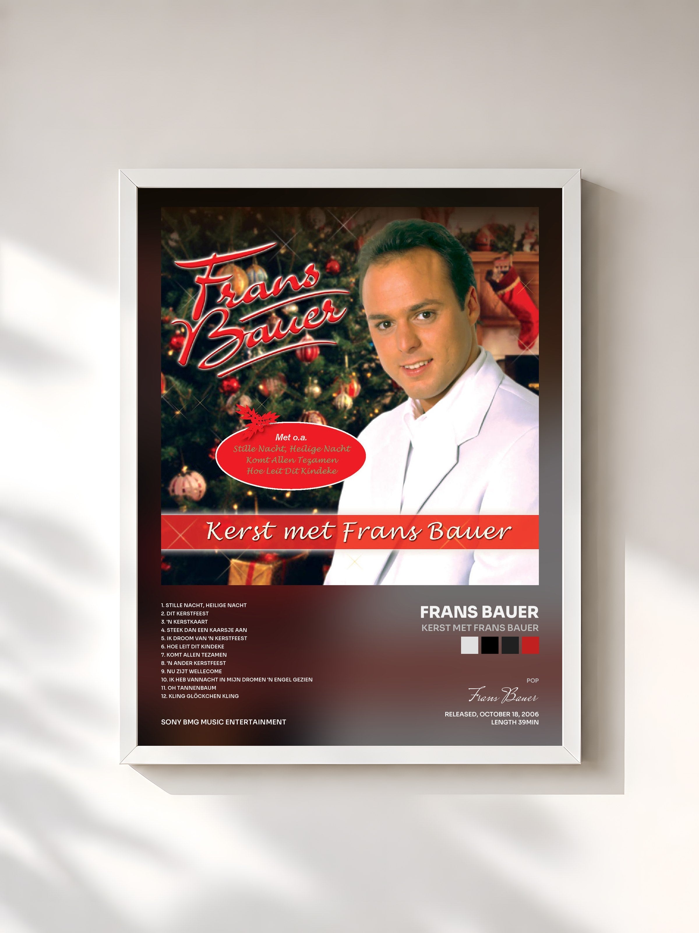 #blanc Tableau de l'album Kerst Met Frans Bauer de Frans Bauer, cadre blanc, imprimé et encadré en France