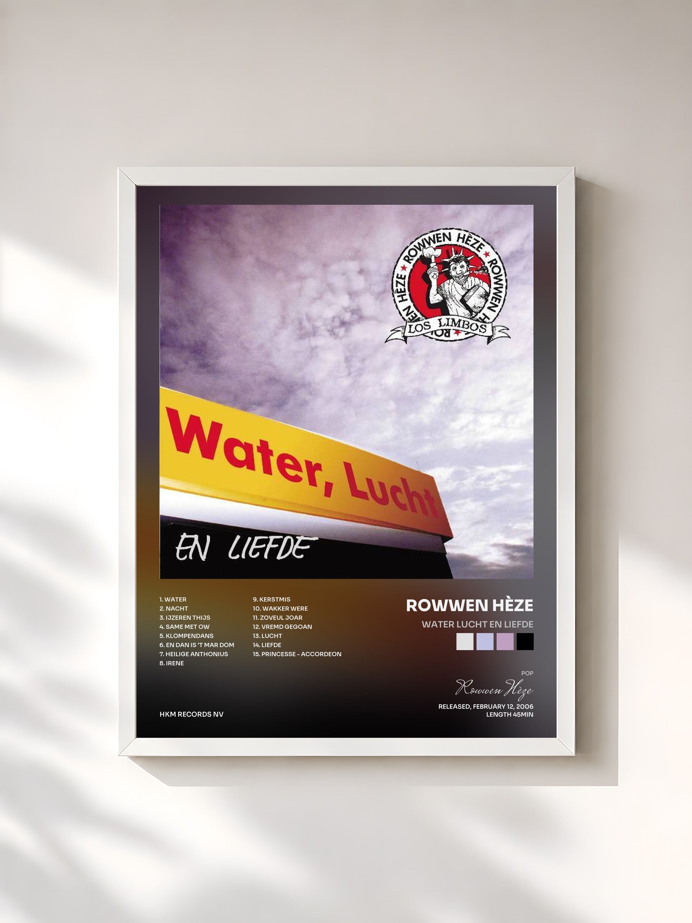 #blanc Tableau de l'album Water Lucht en Liefde de Rowwen Hèze, cadre blanc, imprimé et encadré en France