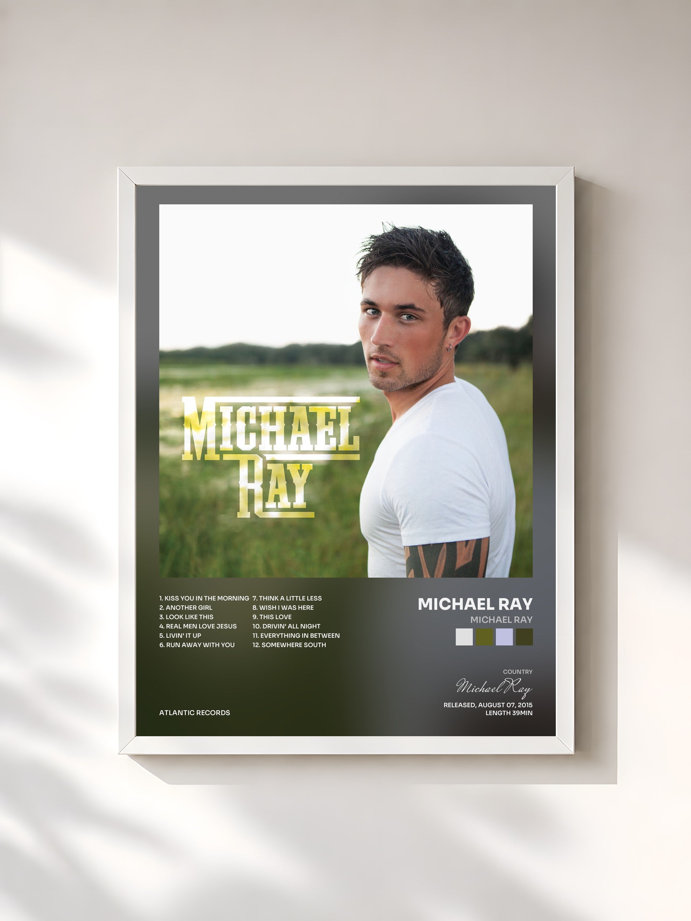 #blanc Tableau de l'album Michael Ray de Michael Ray, cadre blanc, imprimé et encadré en France