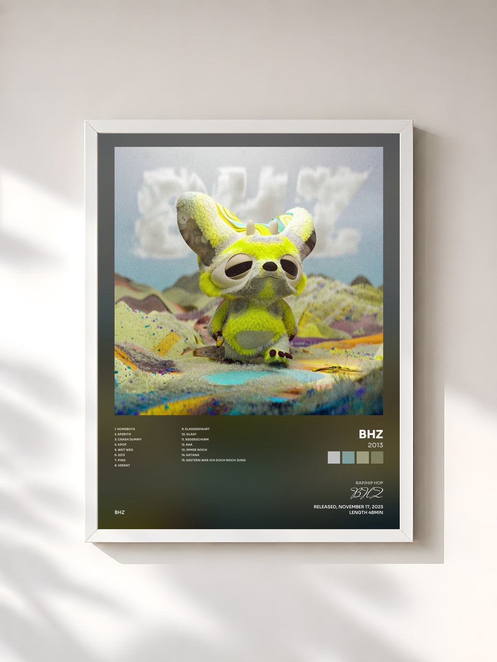 #blanc 2013 by BHZ as a framed art print, white frame, printed and framed in France