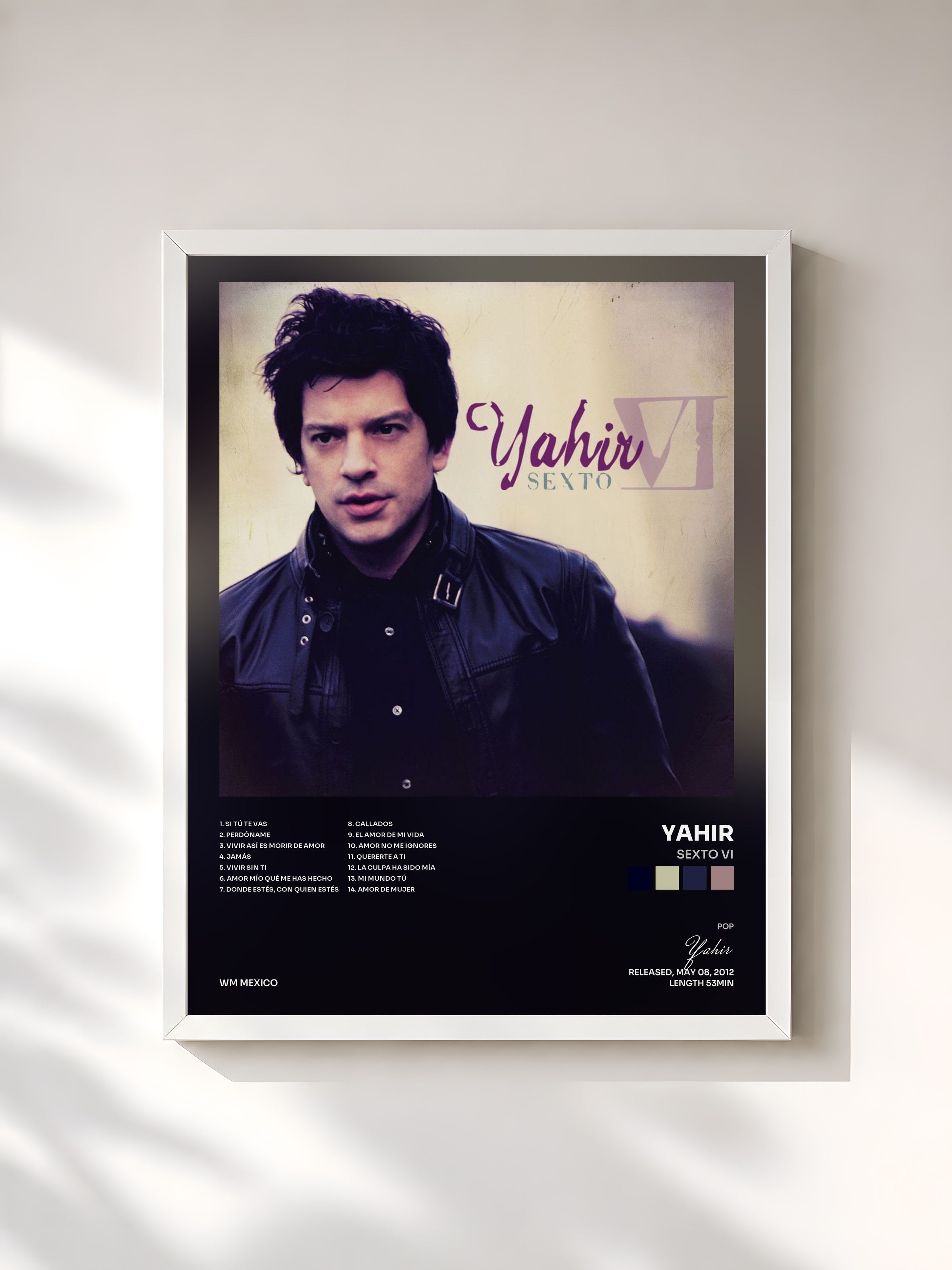#blanc Tableau de l'album Sexto VI de Yahir, cadre blanc, imprimé et encadré en France