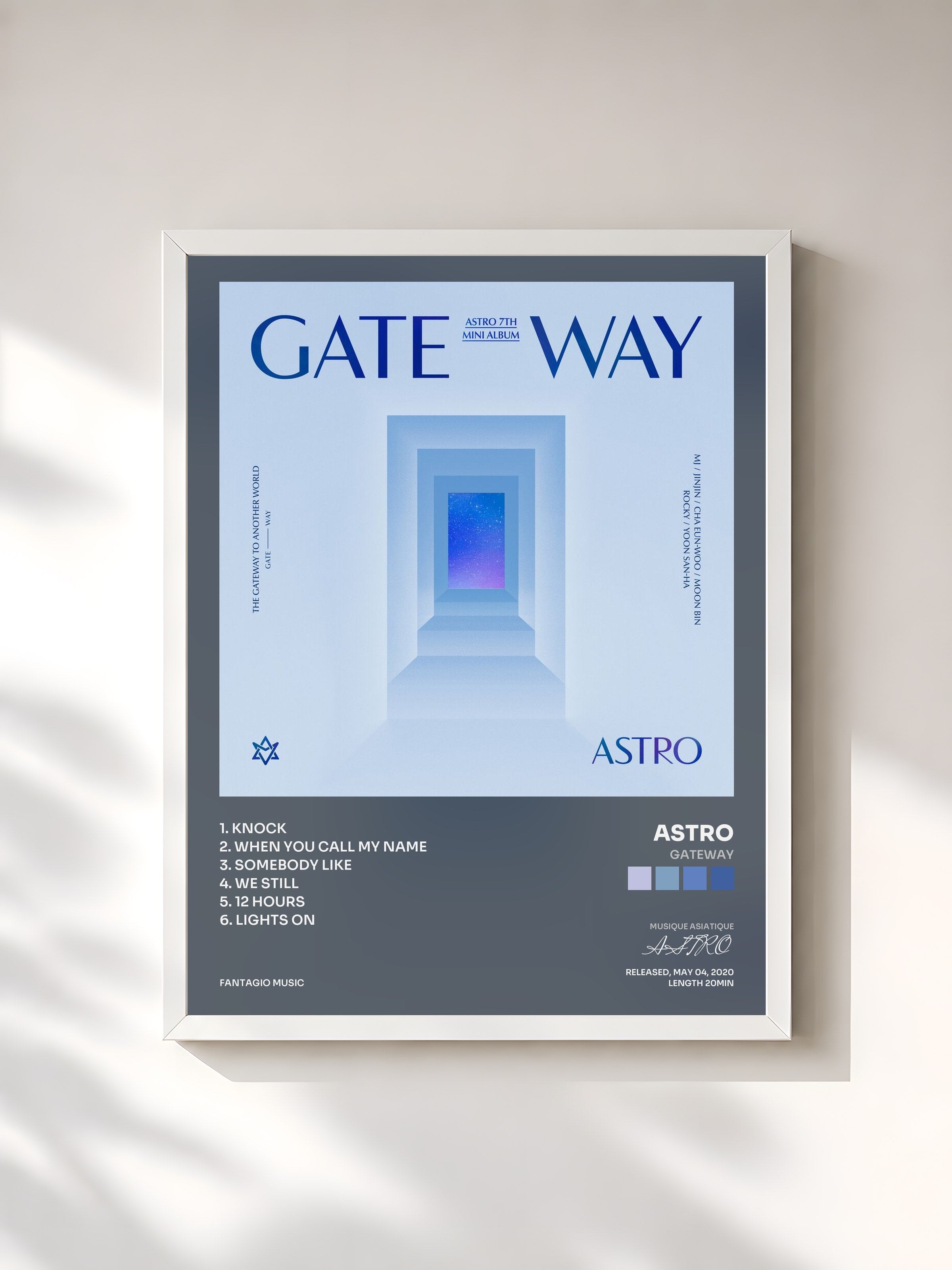 #blanc Tableau de l'album GATEWAY de ASTRO, cadre blanc, imprimé et encadré en France