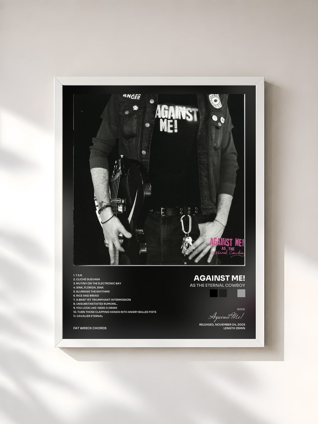 #blanc As the Eternal Cowboy von Against Me! als gerahmter Kunstdruck, weißer Rahmen, gedruckt und gerahmt in Frankreich