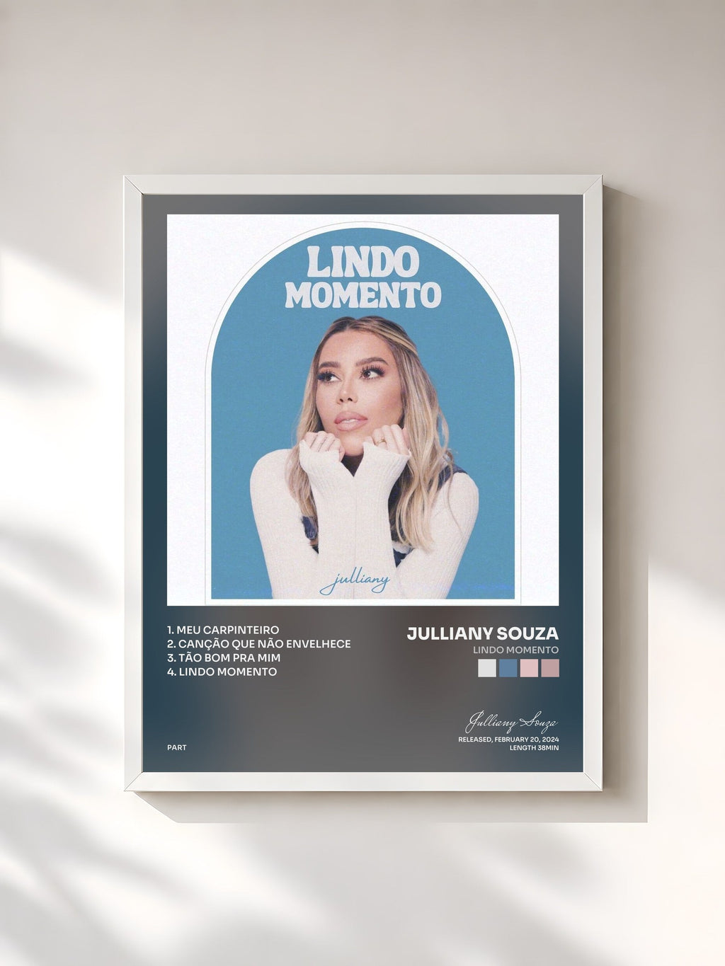 #blanc Lindo Momento de Julliany Souza en lámina enmarcada, marco blanco, impresa y enmarcada en Francia