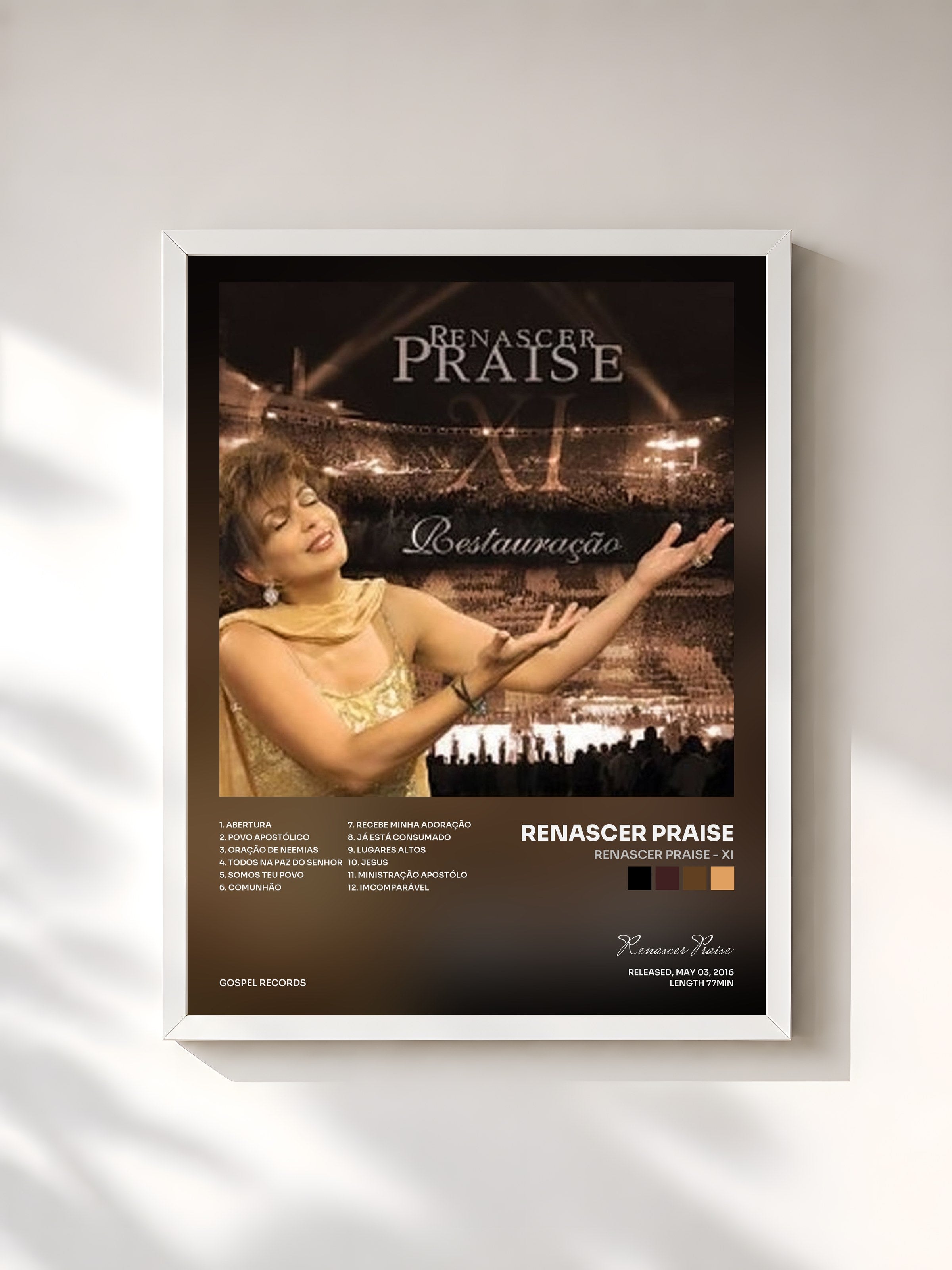 #blanc Tableau de l'album Renascer Praise - XI de Renascer Praise, cadre blanc, imprimé et encadré en France