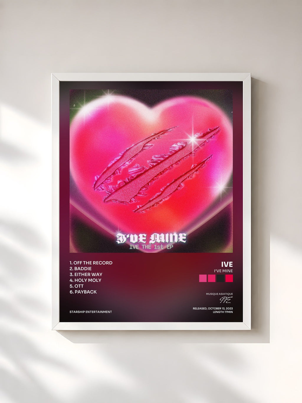 #blanc I'VE MINE by IVE as a framed art print, white frame, printed and framed in France