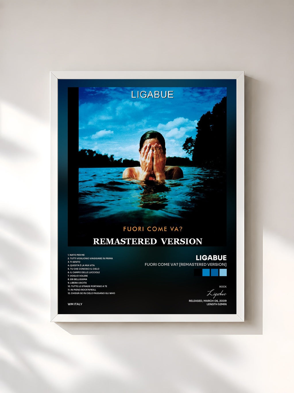 #blanc Fuori come va? [Remastered Version] di Ligabue in stampa incorniciata, cornice bianca, stampata e incorniciata in Francia