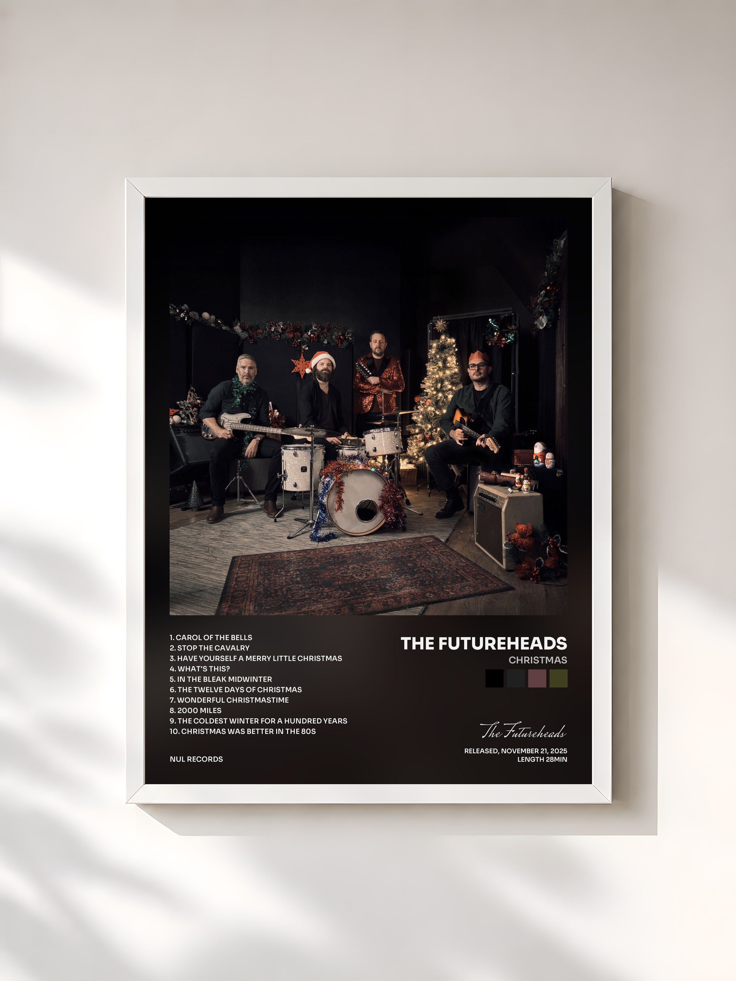 #blanc Tableau de l'album Christmas de The Futureheads, cadre blanc, imprimé et encadré en France