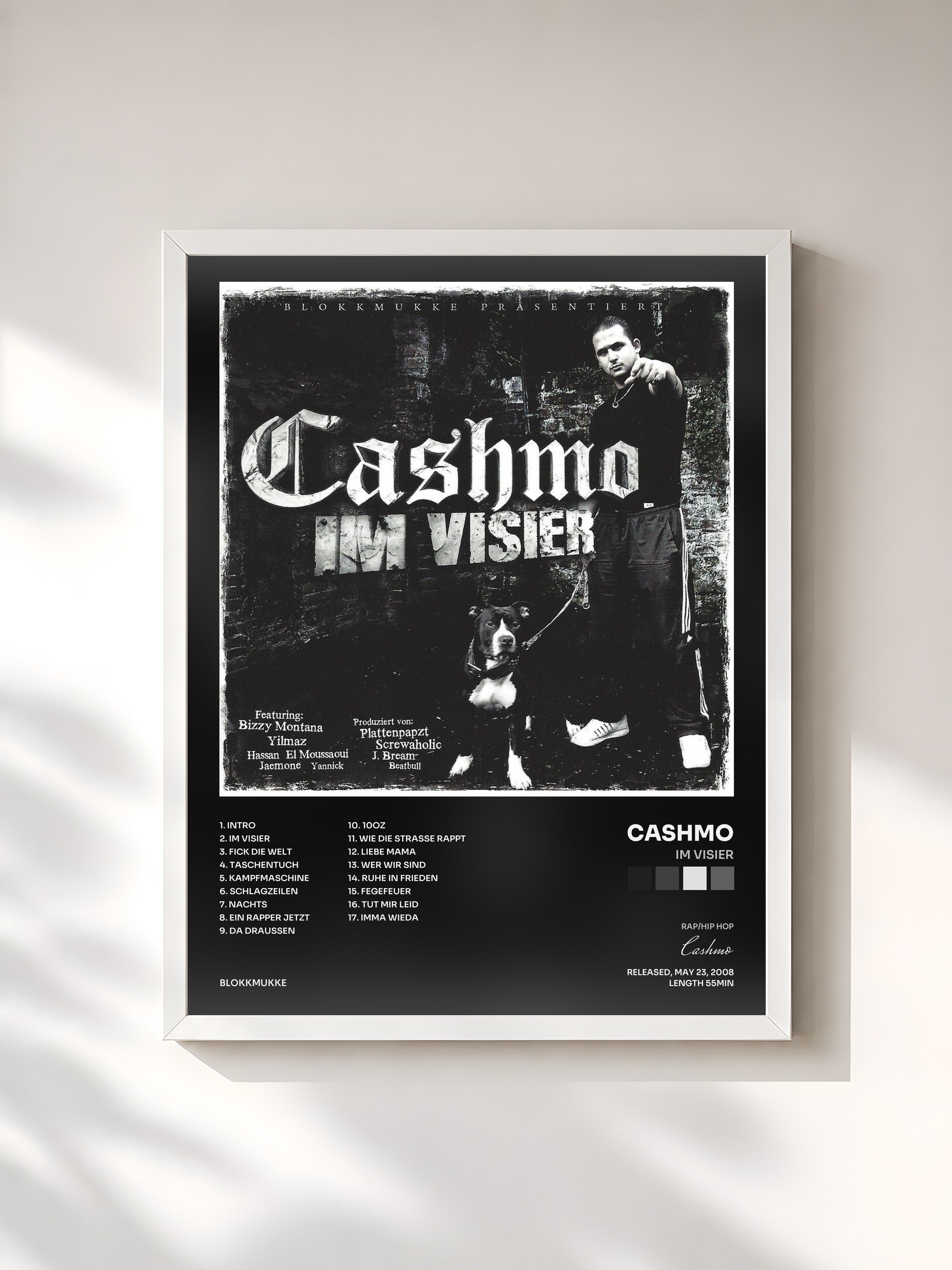 #blanc Tableau de l'album Im Visier de Cashmo, cadre blanc, imprimé et encadré en France