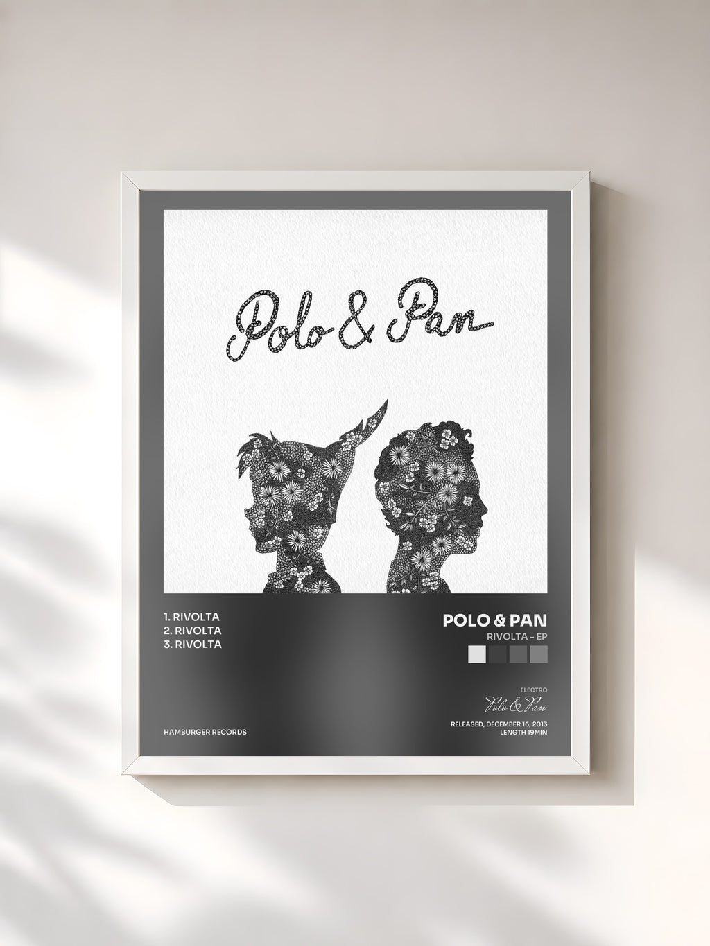 #blanc Rivolta - EP by Polo & Pan as a framed art print, white frame, printed and framed in France