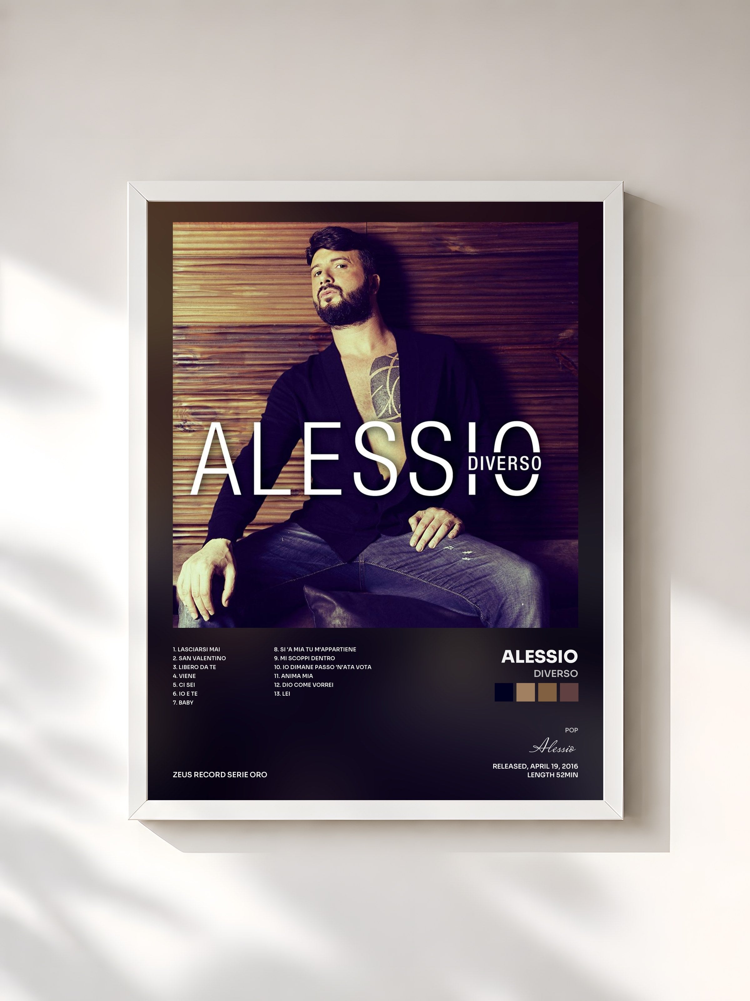 #blanc Tableau de l'album Diverso de Alessio, cadre blanc, imprimé et encadré en France