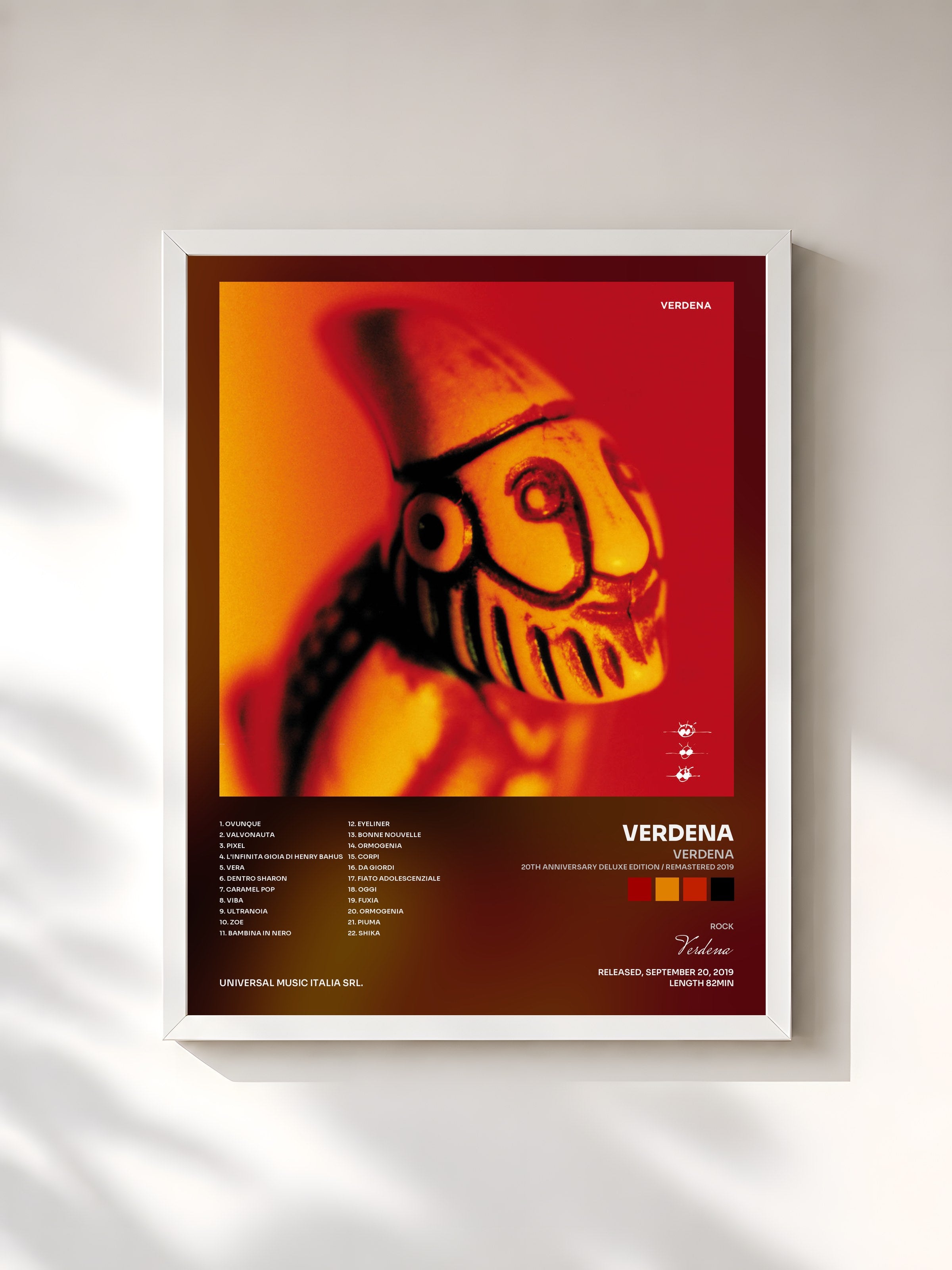 #blanc Tableau de l'album Verdena (20th Anniversary Deluxe Edition / Remastered 2019) de Verdena, cadre blanc, imprimé et encadré en France