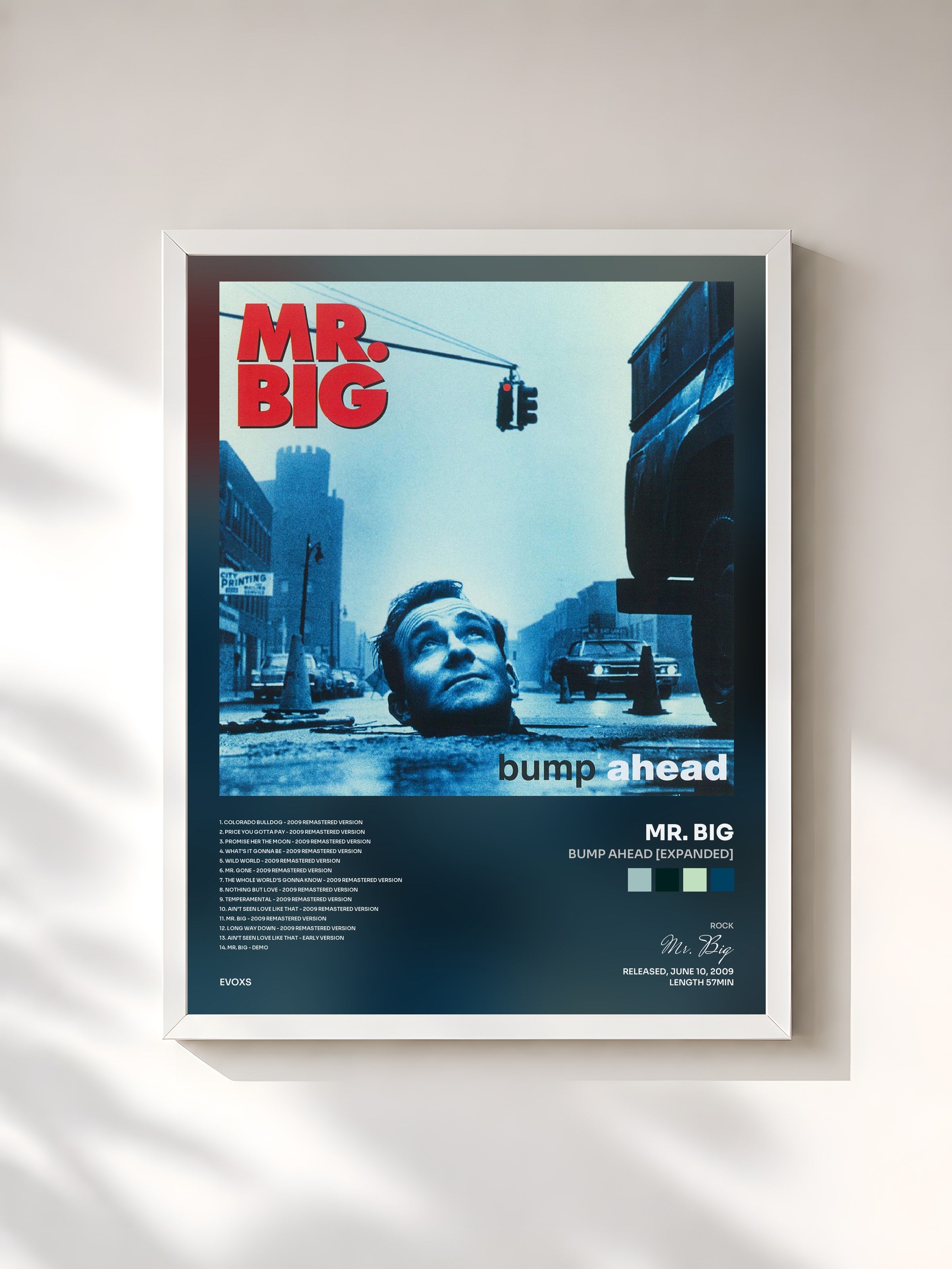 #blanc Tableau de l'album Bump Ahead [Expanded] de Mr. Big, cadre blanc, imprimé et encadré en France