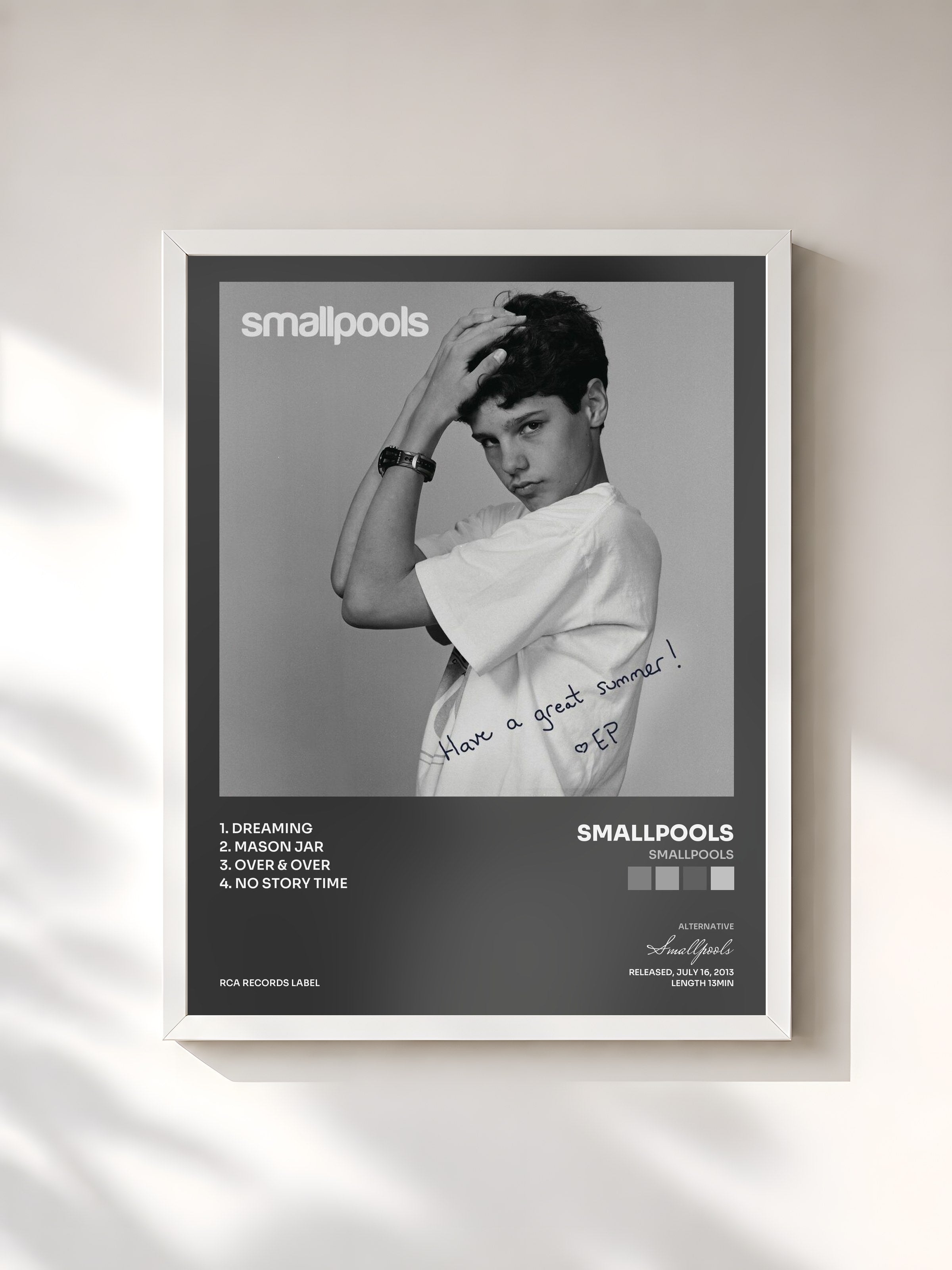 #blanc Tableau de l'album Smallpools de Smallpools, cadre blanc, imprimé et encadré en France