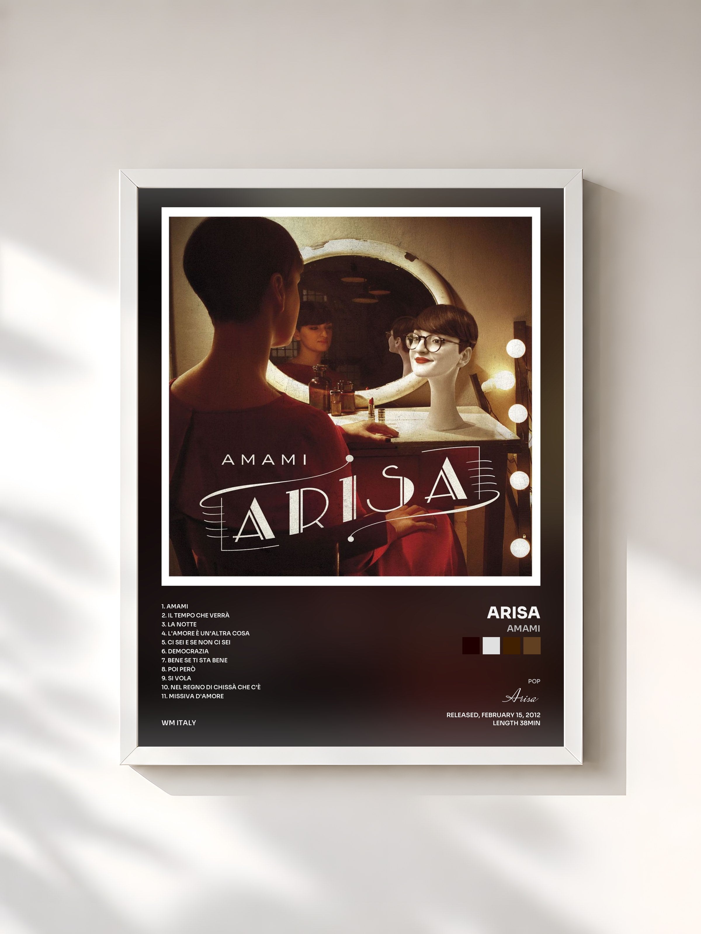 #blanc Tableau de l'album Amami de Arisa, cadre blanc, imprimé et encadré en France