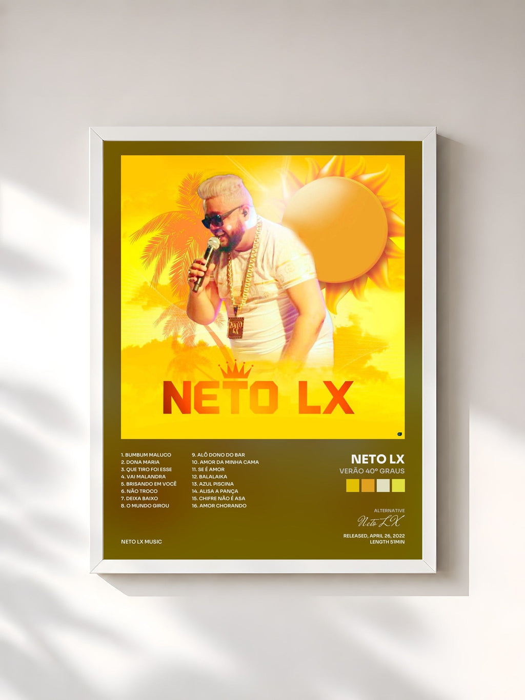 #blanc Verão 40º Graus von Neto LX als gerahmter Kunstdruck, weißer Rahmen, gedruckt und gerahmt in Frankreich