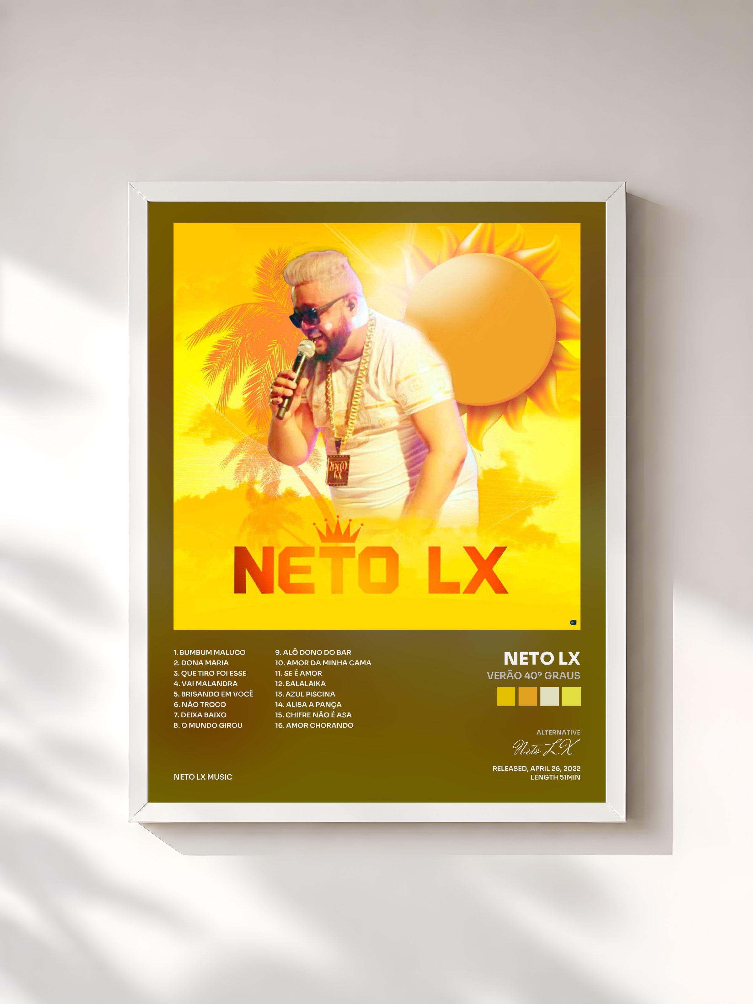 #blanc Tableau de l'album Verão 40º Graus de Neto LX, cadre blanc, imprimé et encadré en France