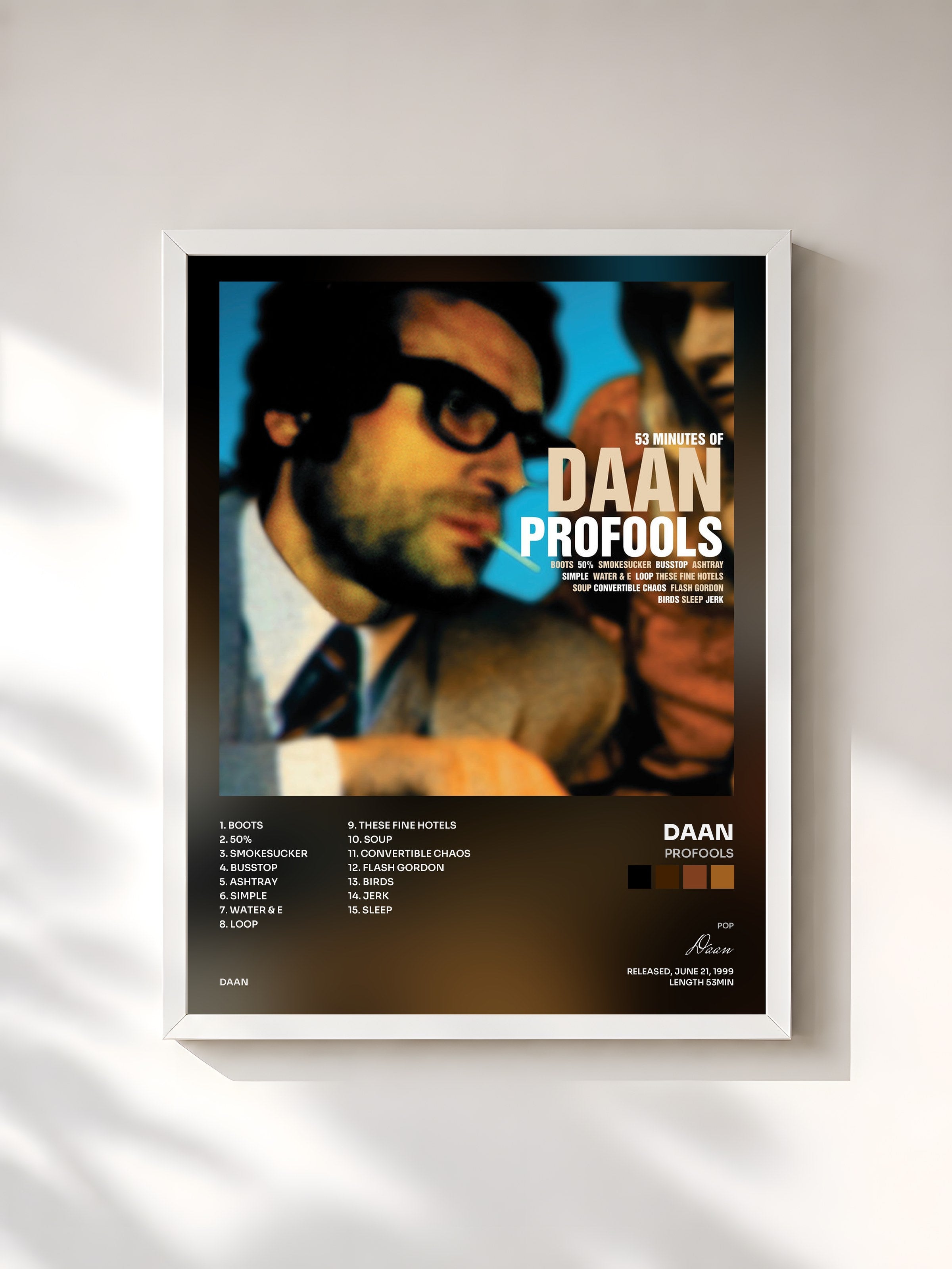 #blanc Tableau de l'album Profools de Daan, cadre blanc, imprimé et encadré en France