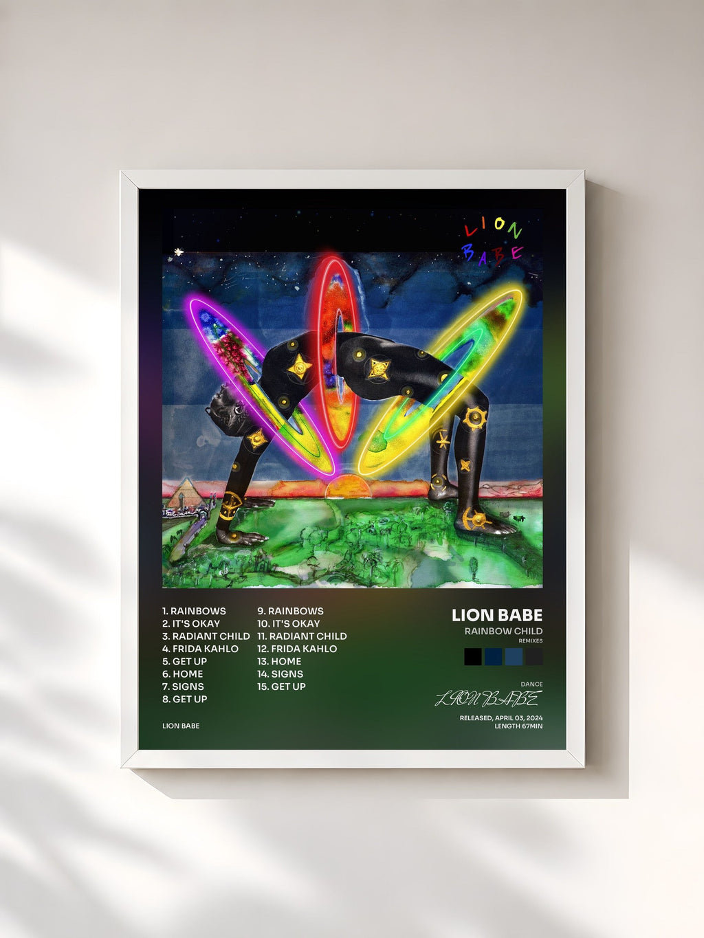 #blanc Rainbow Child (Remixes) von LION BABE als gerahmter Kunstdruck, weißer Rahmen, gedruckt und gerahmt in Frankreich