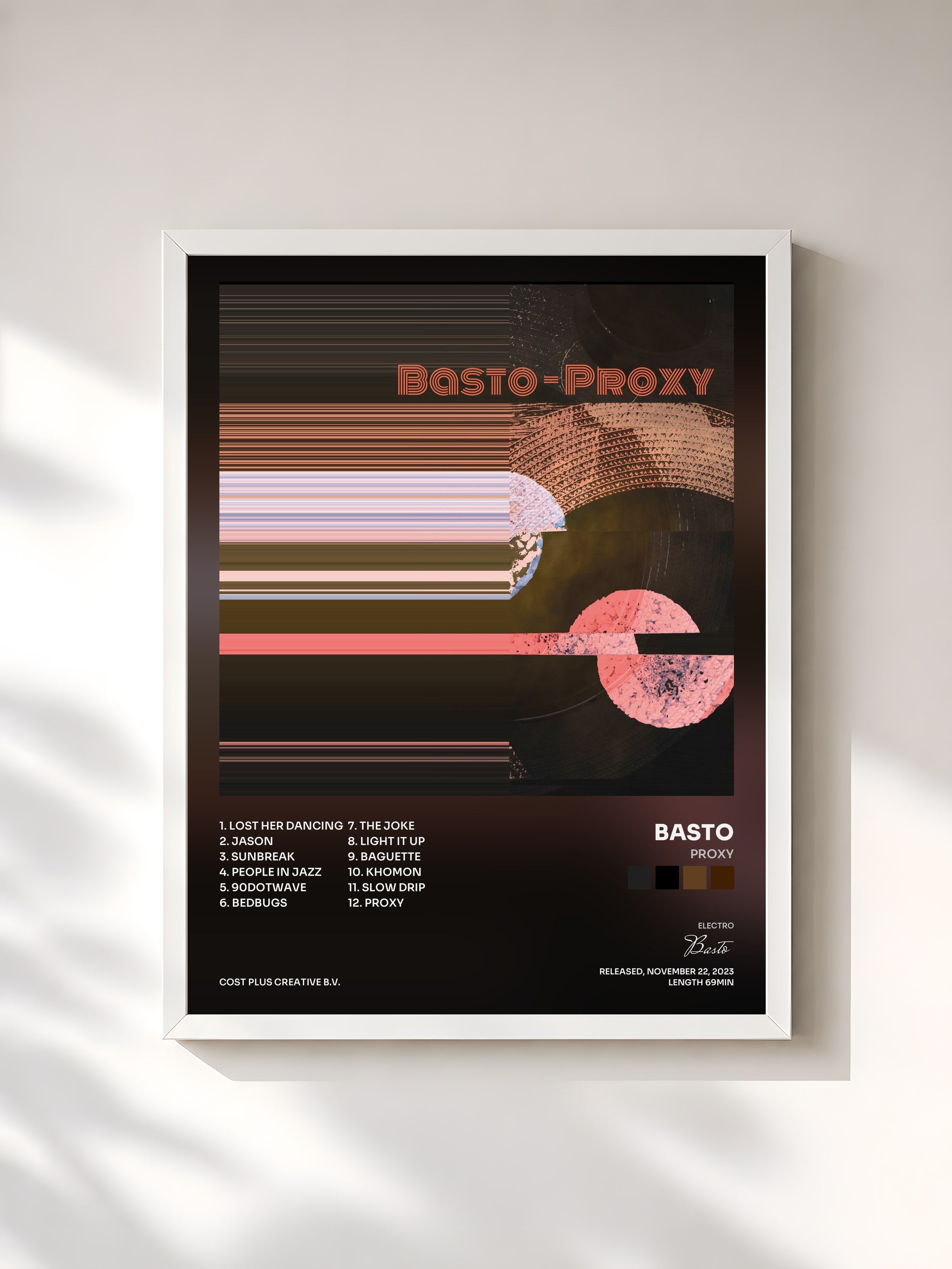 #blanc Tableau de l'album Proxy de Basto, cadre blanc, imprimé et encadré en France