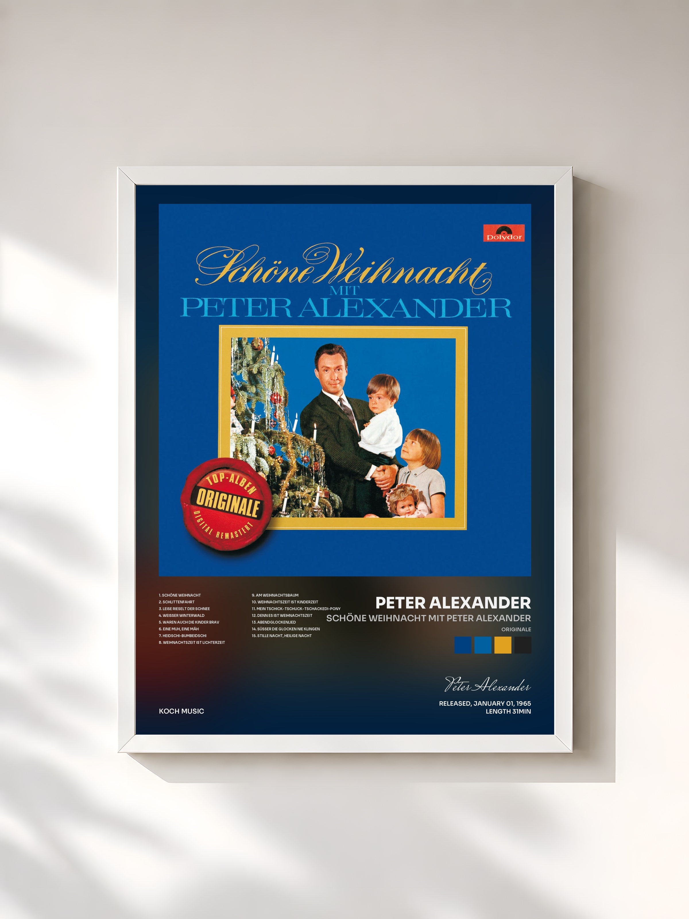 #blanc Tableau de l'album Schöne Weihnacht mit Peter Alexander (Originale) de Peter Alexander, cadre blanc, imprimé et encadré en France