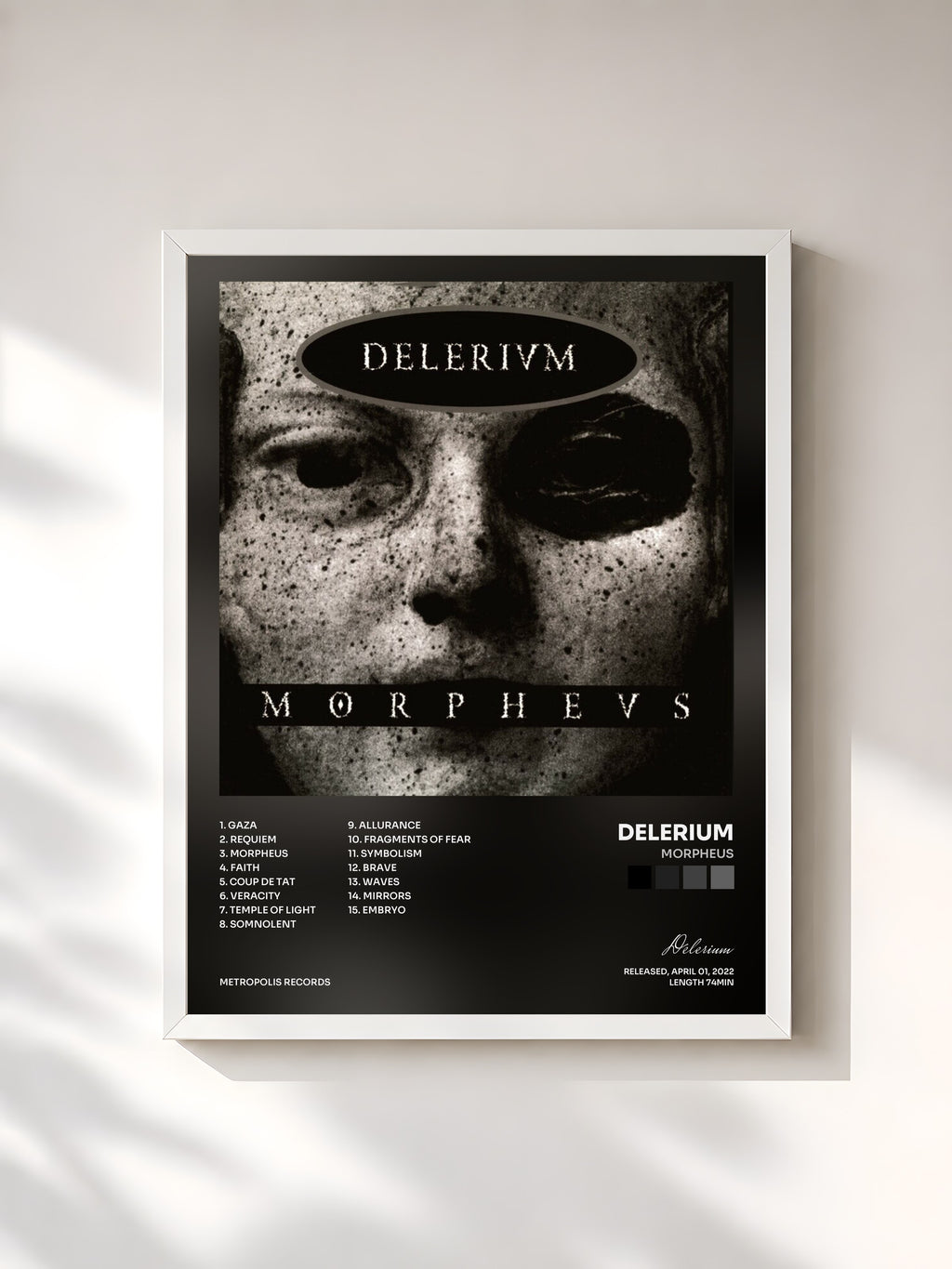 #blanc Morpheus by Delerium as a framed art print, white frame, printed and framed in France
