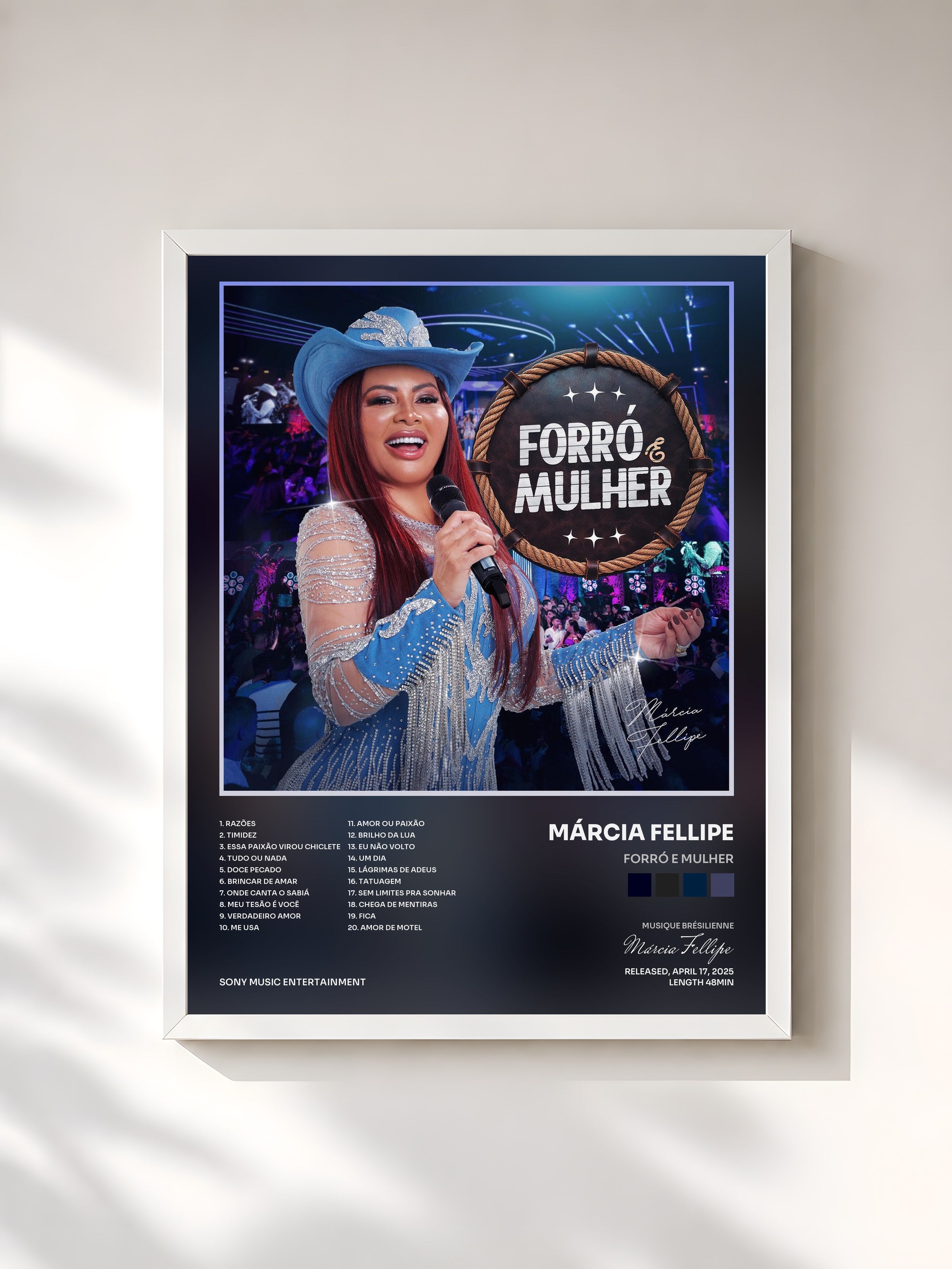 #blanc Tableau de l'album Forró e Mulher de Márcia Fellipe, cadre blanc, imprimé et encadré en France