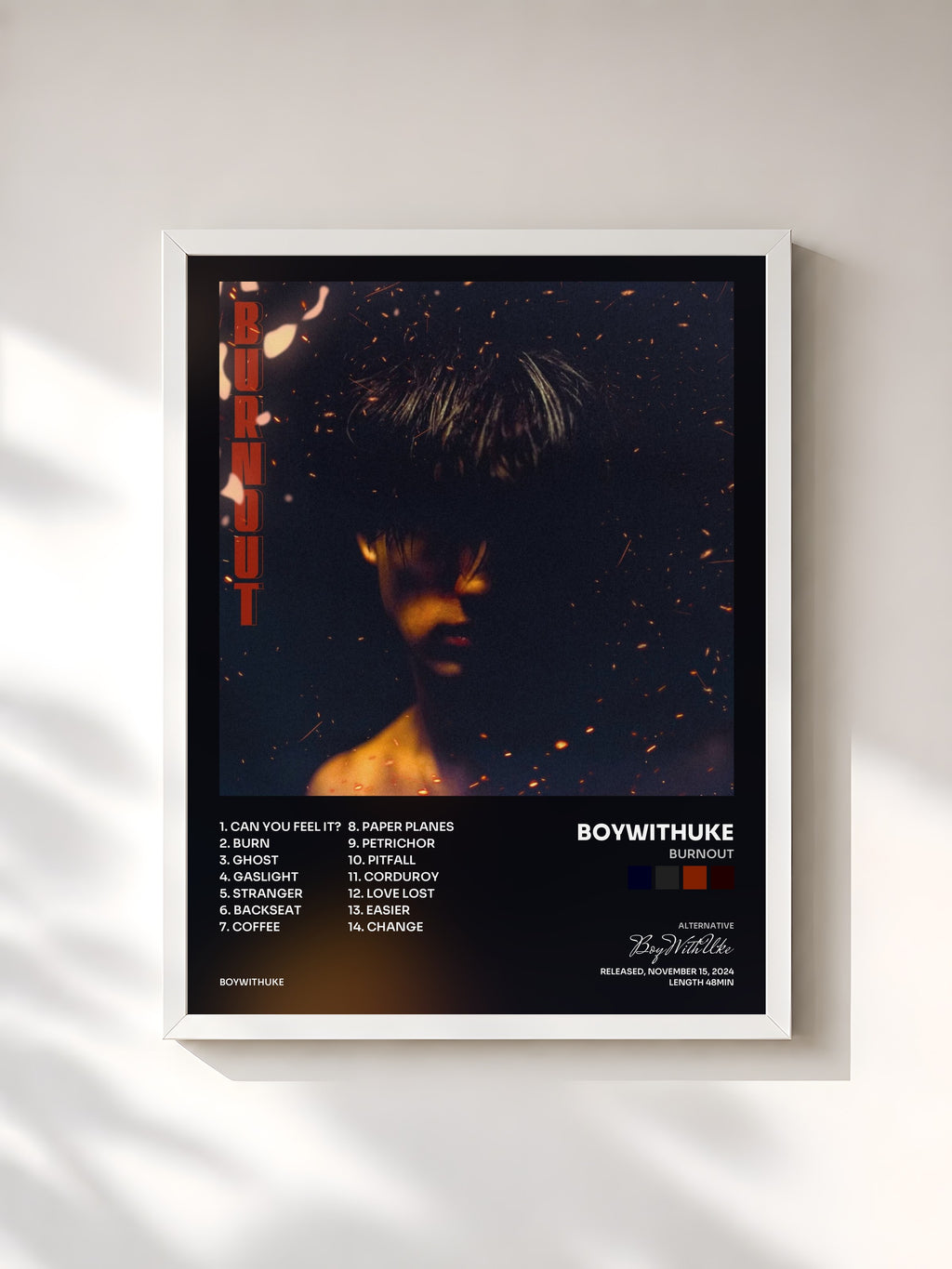 #blanc Burnout by BoyWithUke as a framed art print, white frame, printed and framed in France