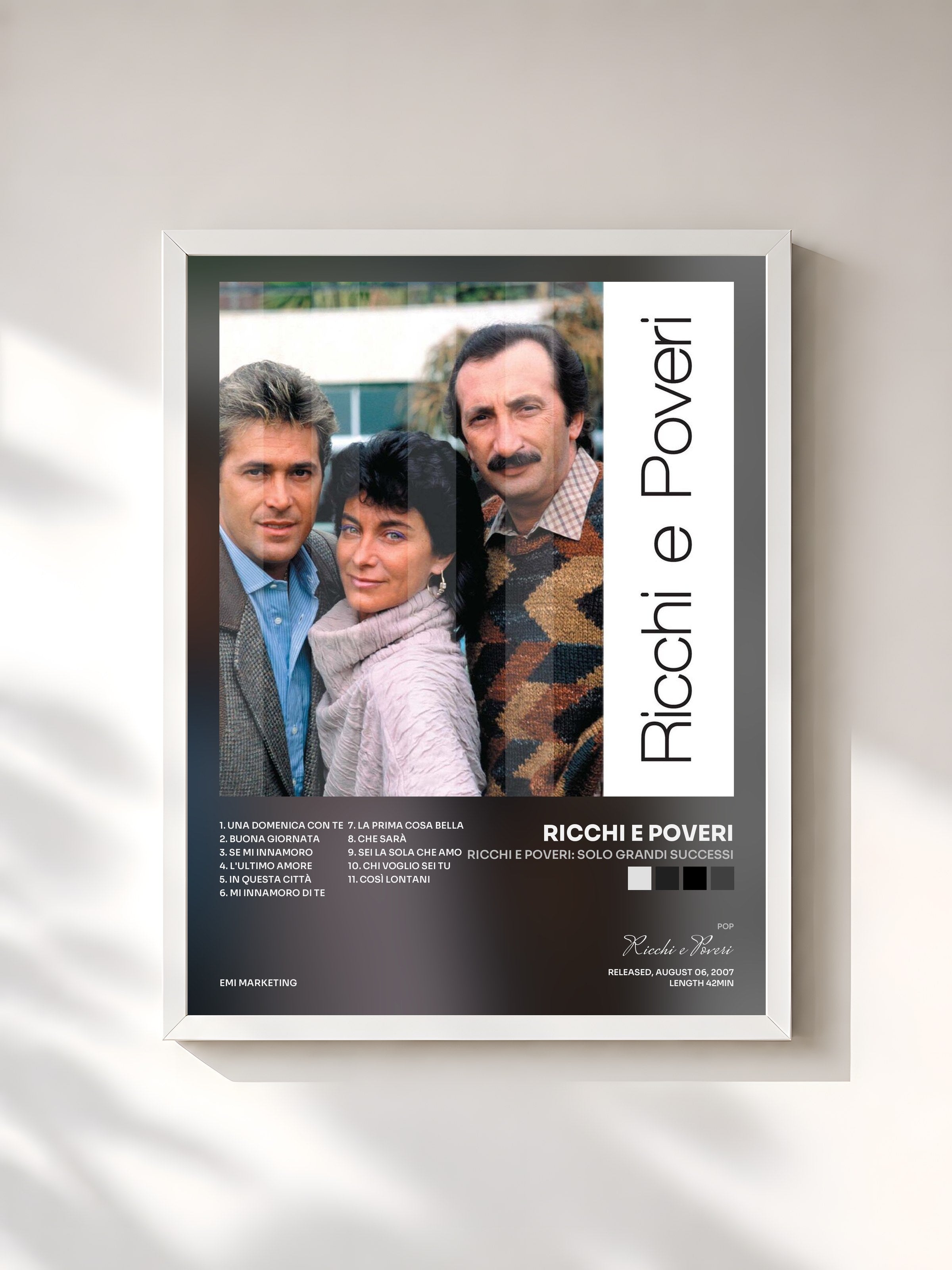 #blanc Tableau de l'album Ricchi E Poveri: Solo Grandi Successi de Ricchi e Poveri, cadre blanc, imprimé et encadré en France