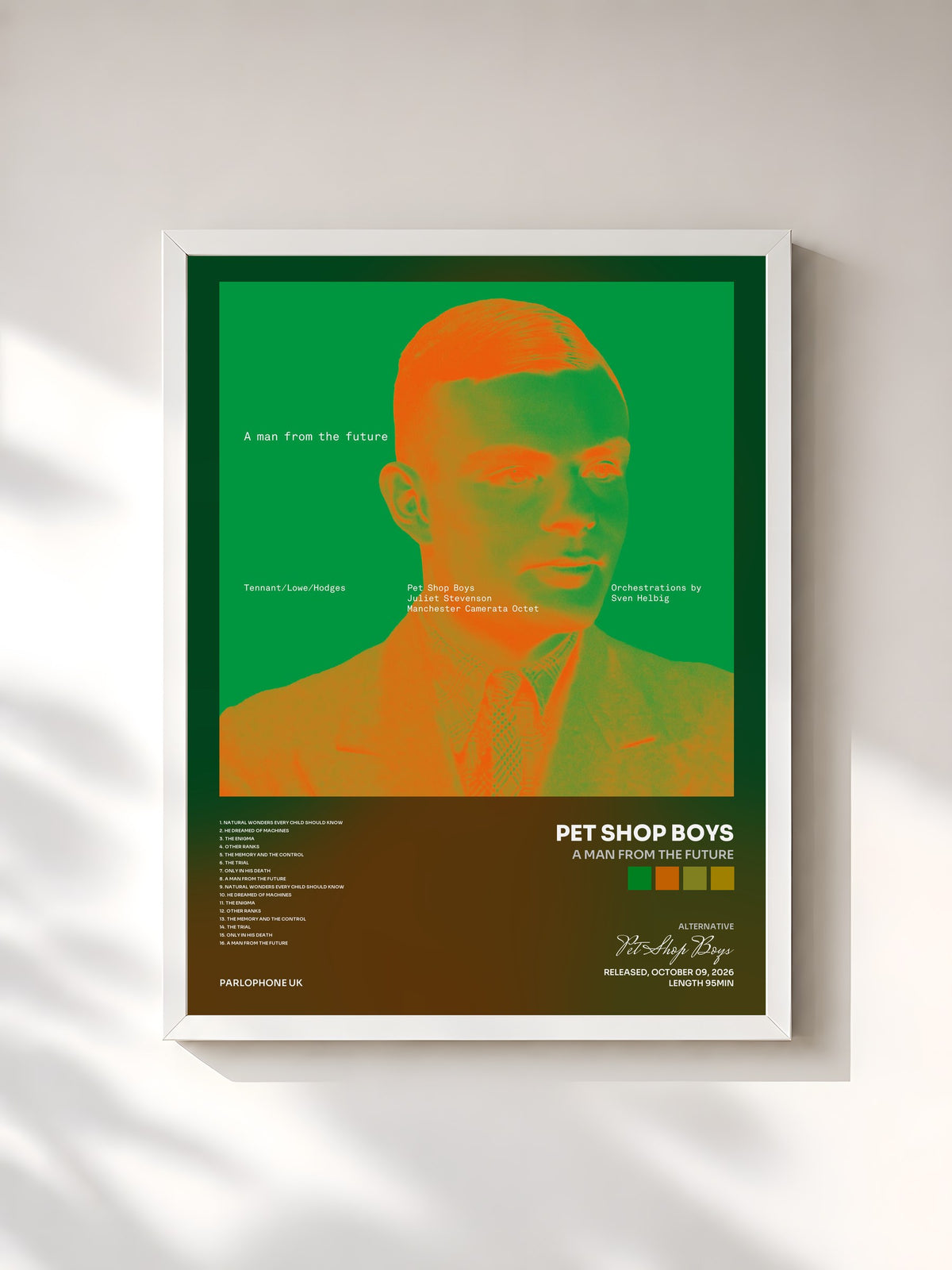 #blanc Tableau de l'album A man from the future de Pet Shop Boys, cadre blanc, imprimé et encadré en France