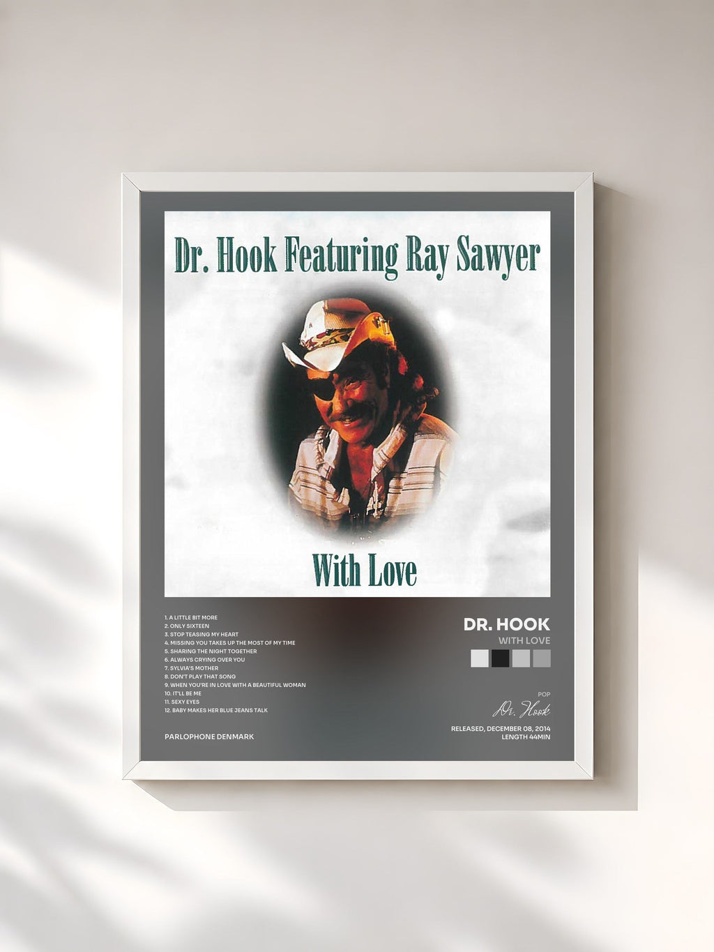#blanc With Love di Dr. Hook in stampa incorniciata, cornice bianca, stampata e incorniciata in Francia