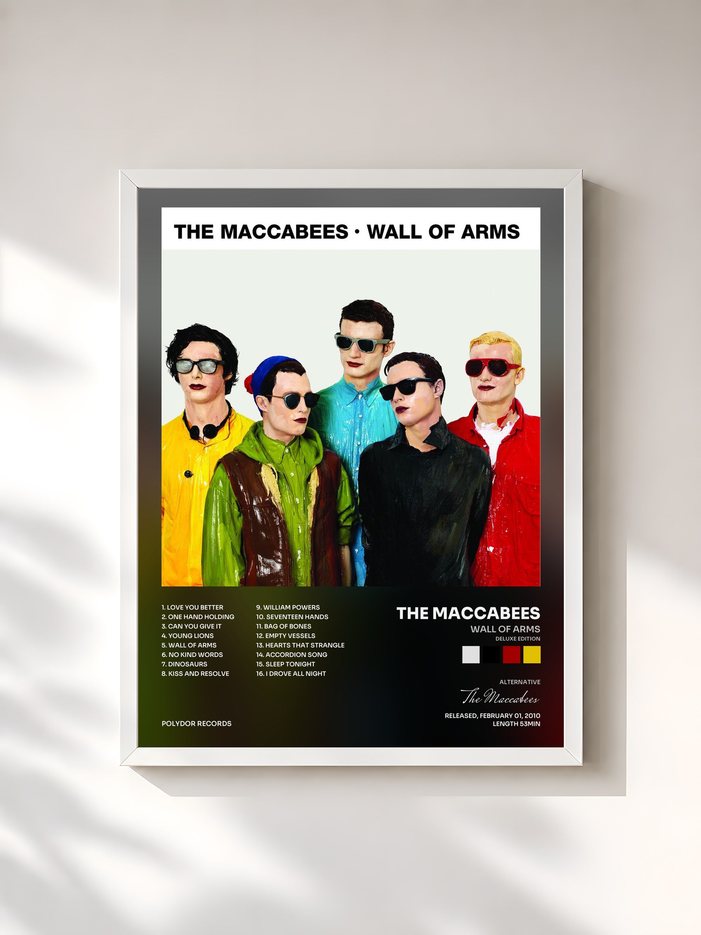 #blanc Tableau de l'album Wall Of Arms (Deluxe Edition) de The Maccabees, cadre blanc, imprimé et encadré en France
