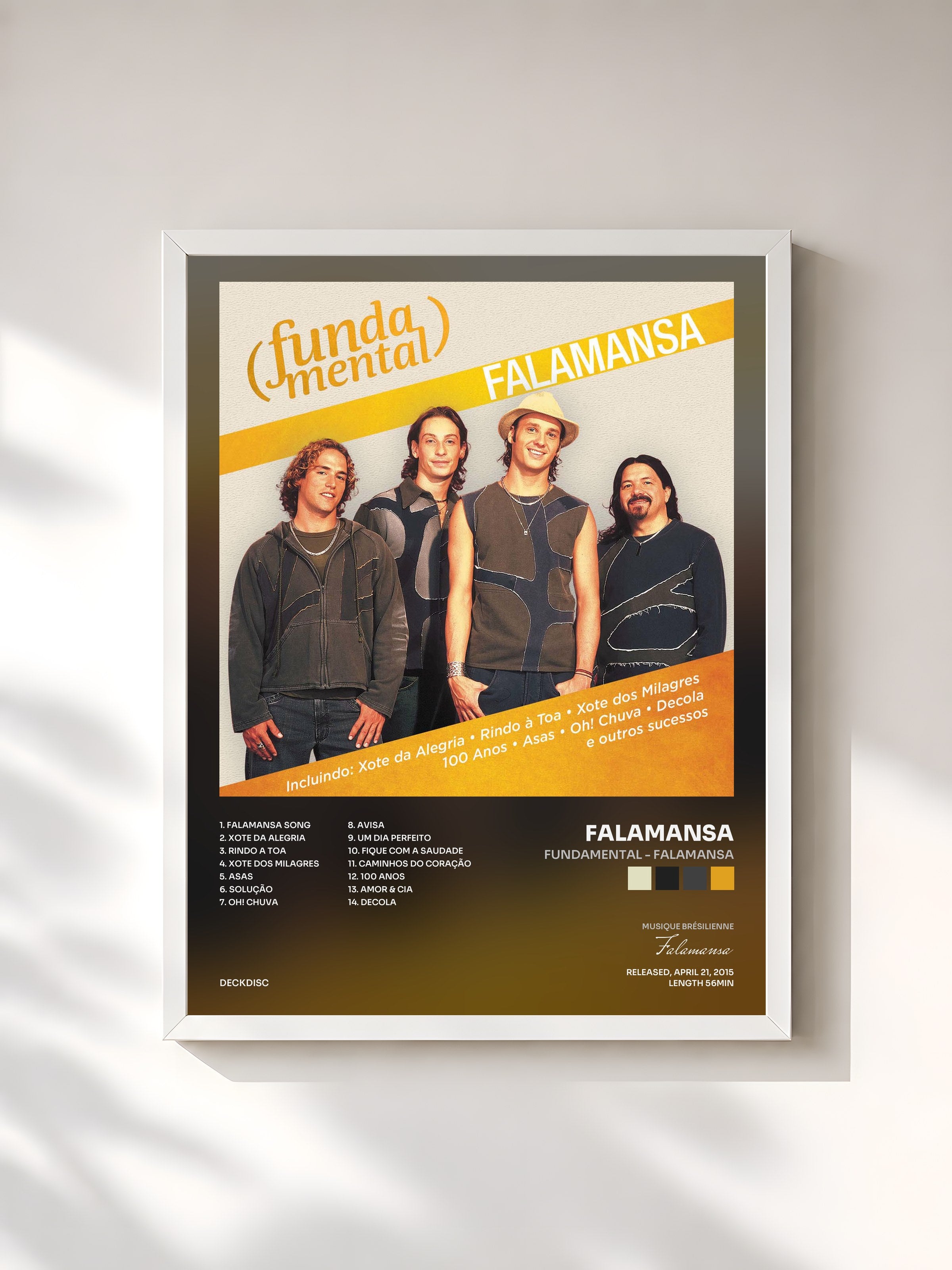 #blanc Tableau de l'album Fundamental - Falamansa de Falamansa, cadre blanc, imprimé et encadré en France