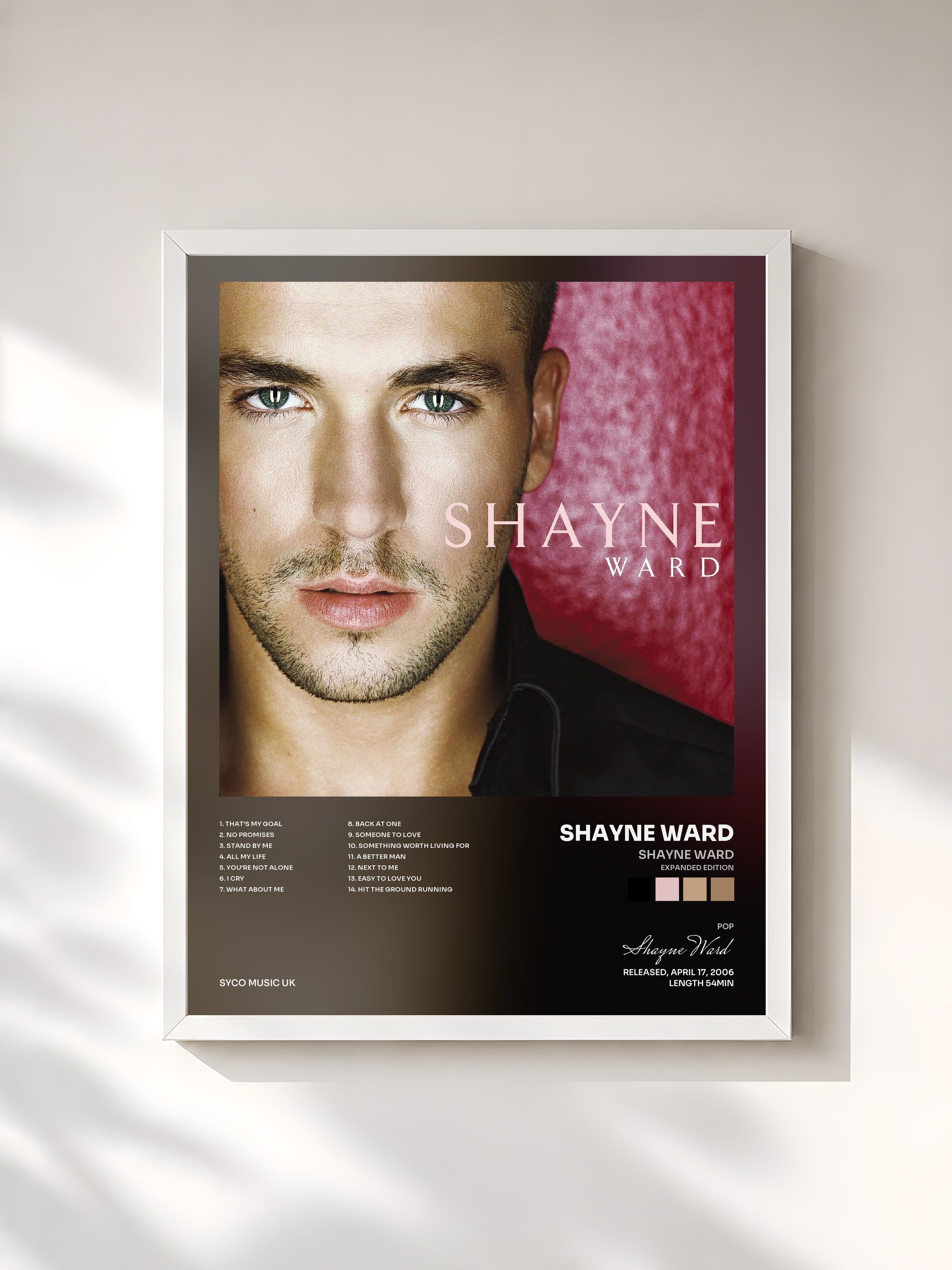#blanc Tableau de l'album Shayne Ward (Expanded Edition) de Shayne Ward, cadre blanc, imprimé et encadré en France