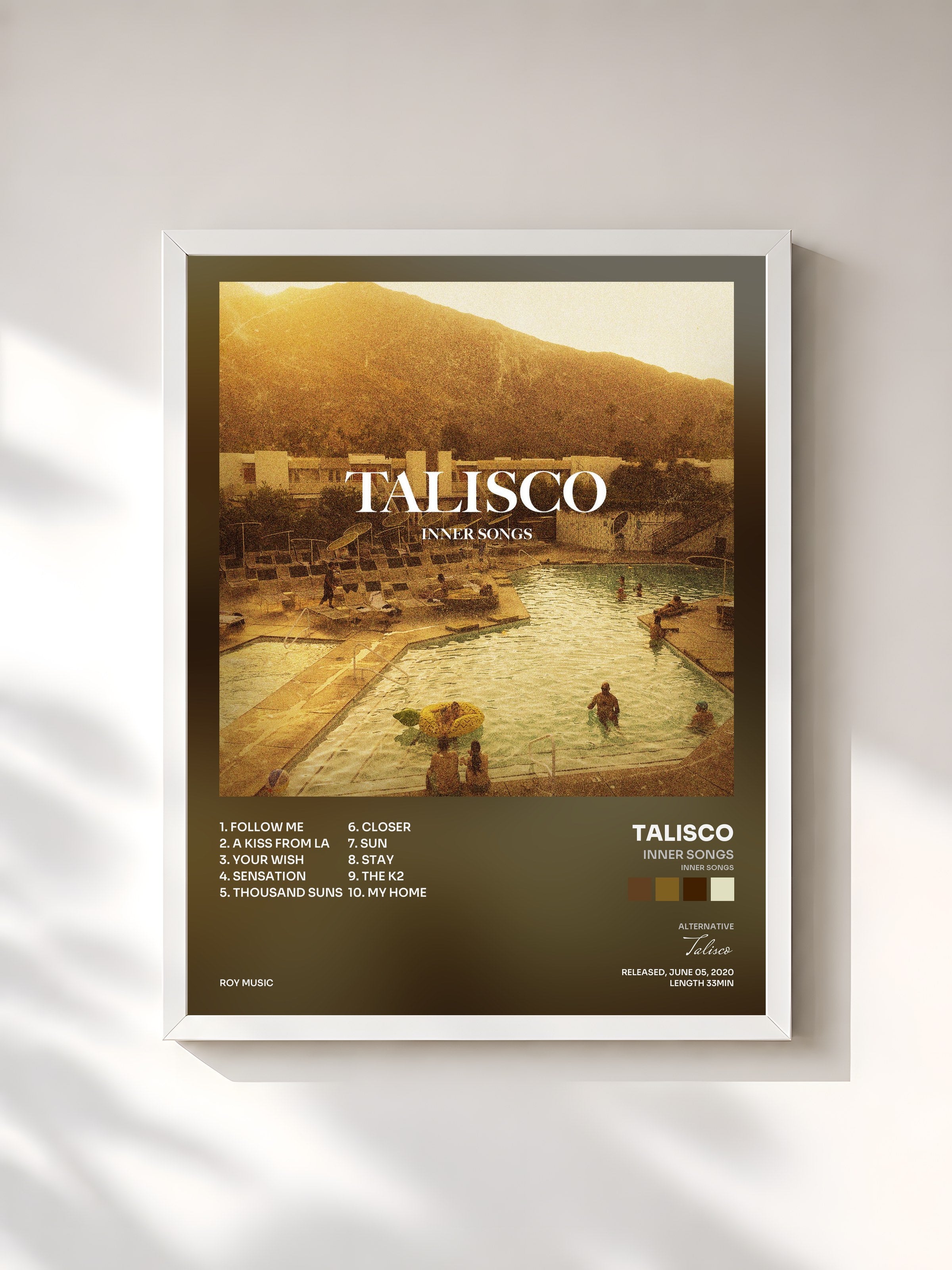 #blanc Tableau de l'album Inner Songs (Inner Songs) de Talisco, cadre blanc, imprimé et encadré en France