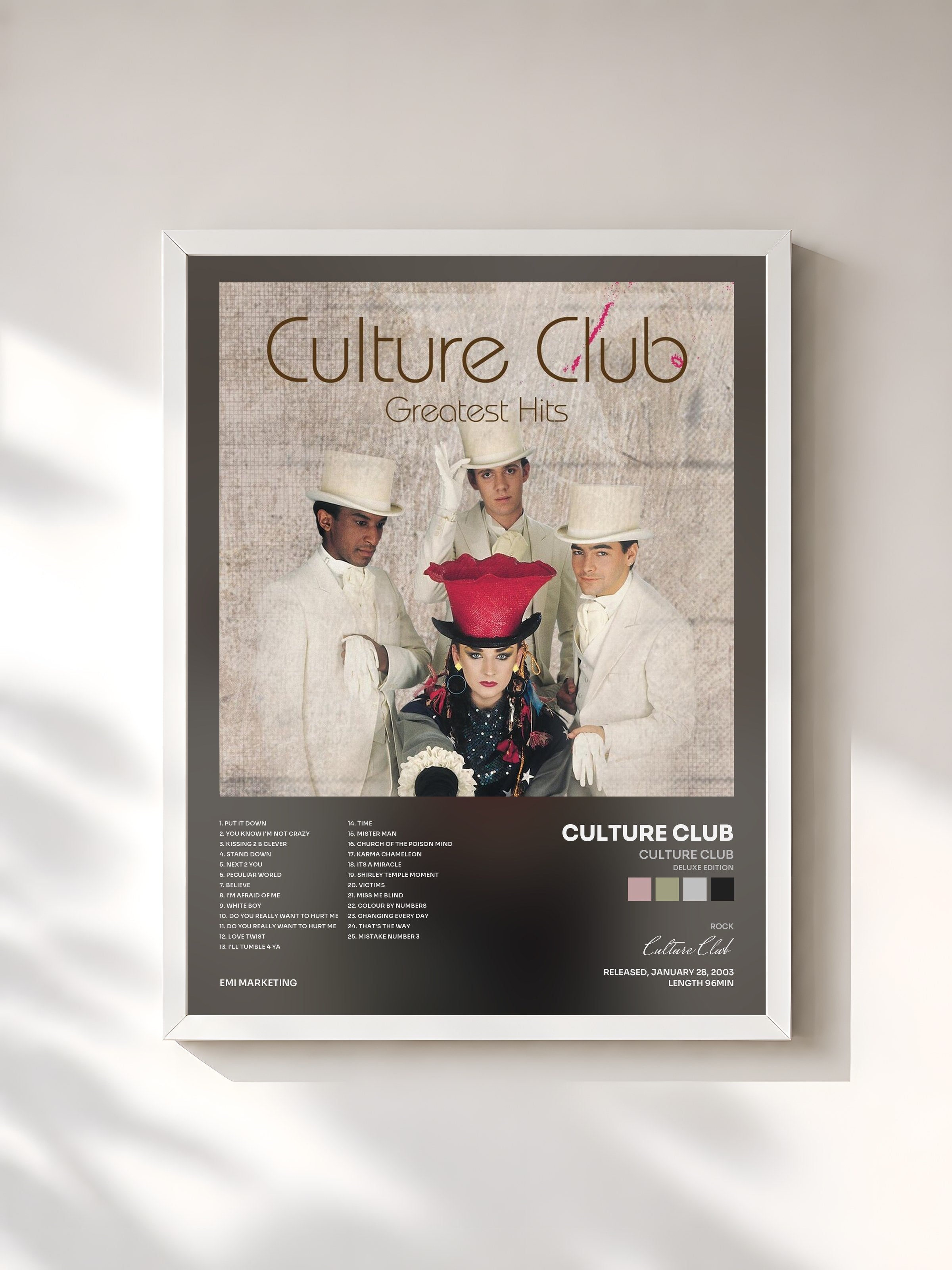 #blanc Tableau de l'album Culture Club (Deluxe Edition) de Culture Club, cadre blanc, imprimé et encadré en France