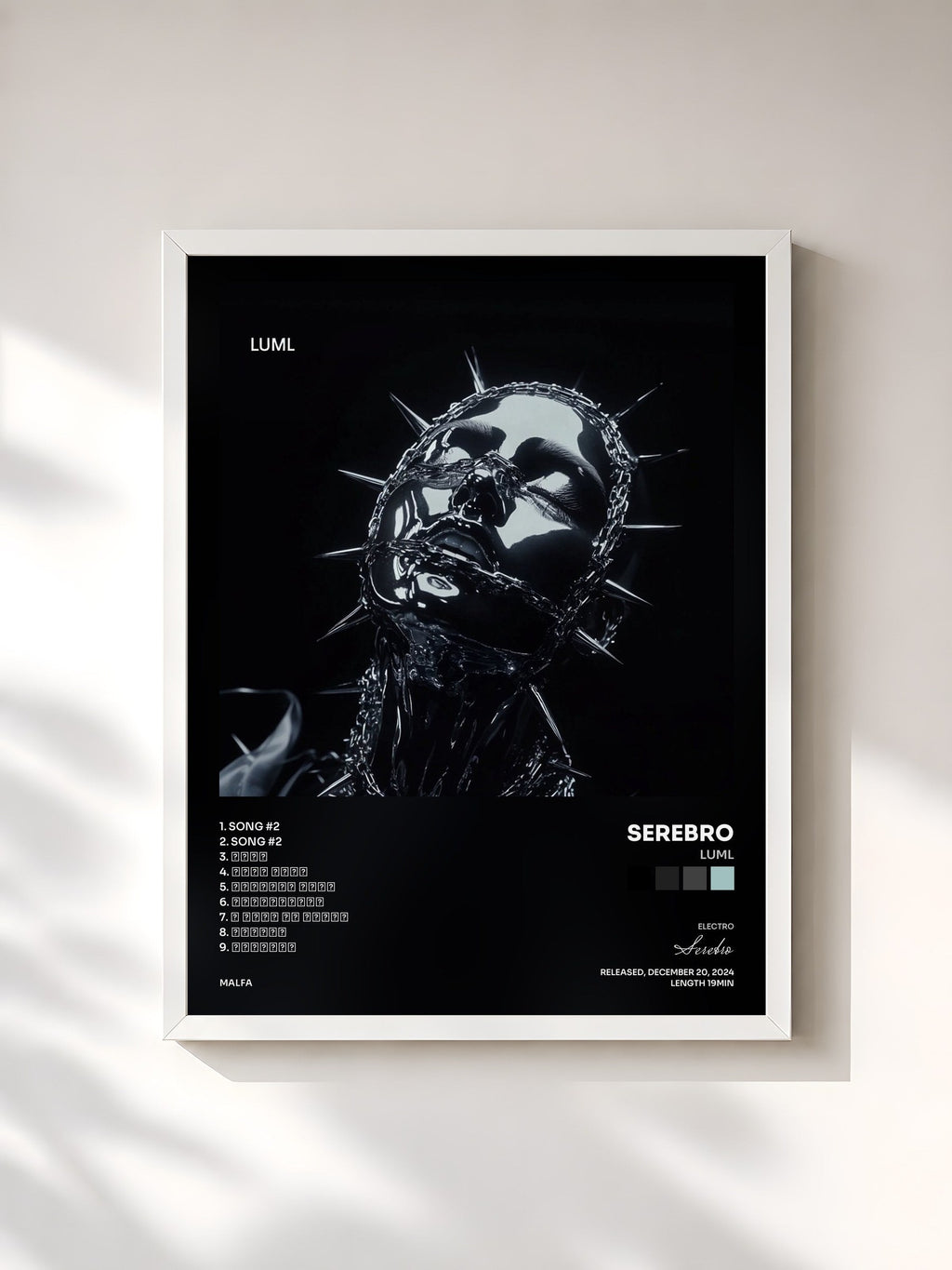 #blanc LUML by Serebro as a framed art print, white frame, printed and framed in France