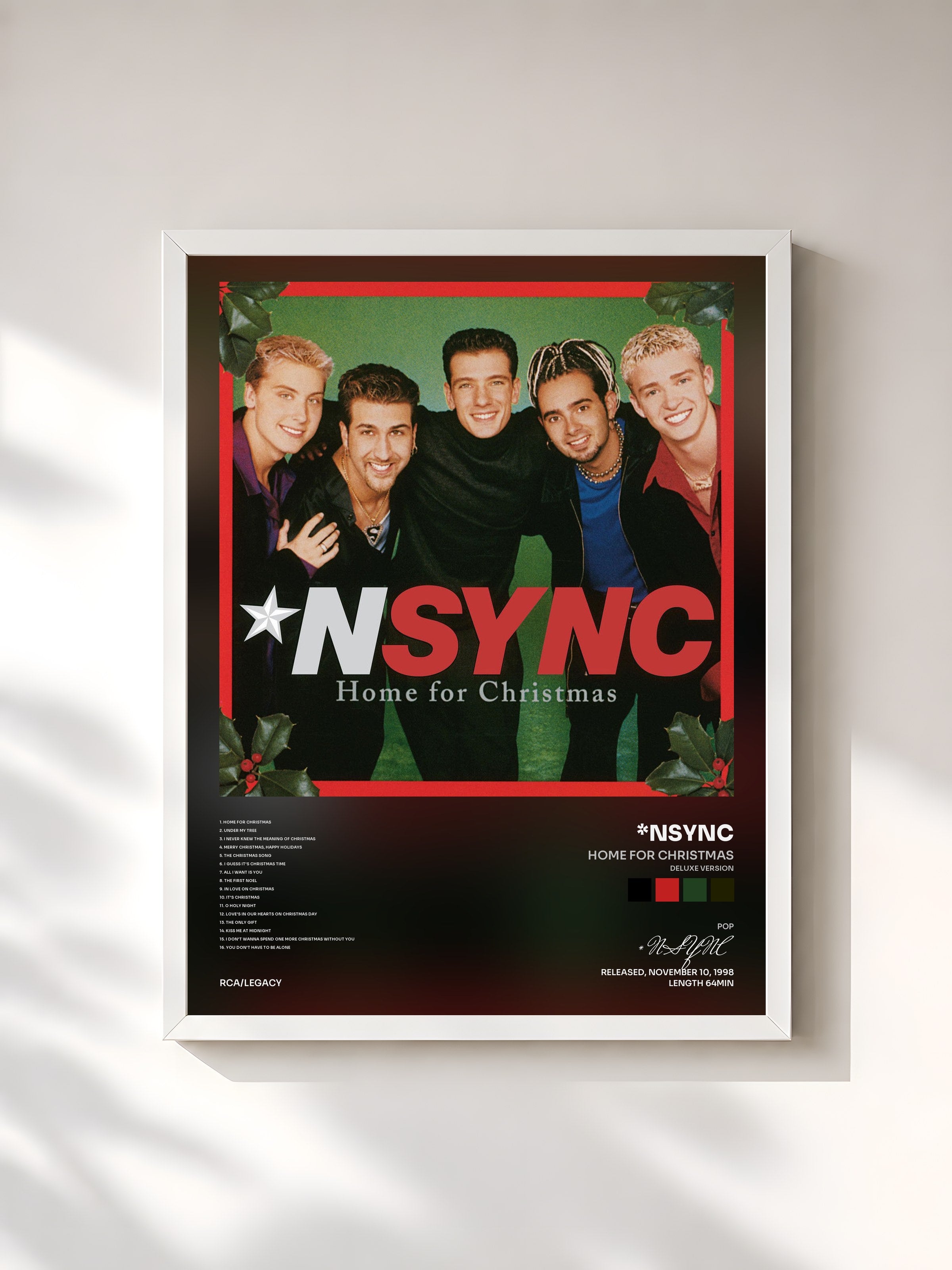 #blanc Tableau de l'album Home For Christmas (Deluxe Version) de *NSYNC, cadre blanc, imprimé et encadré en France