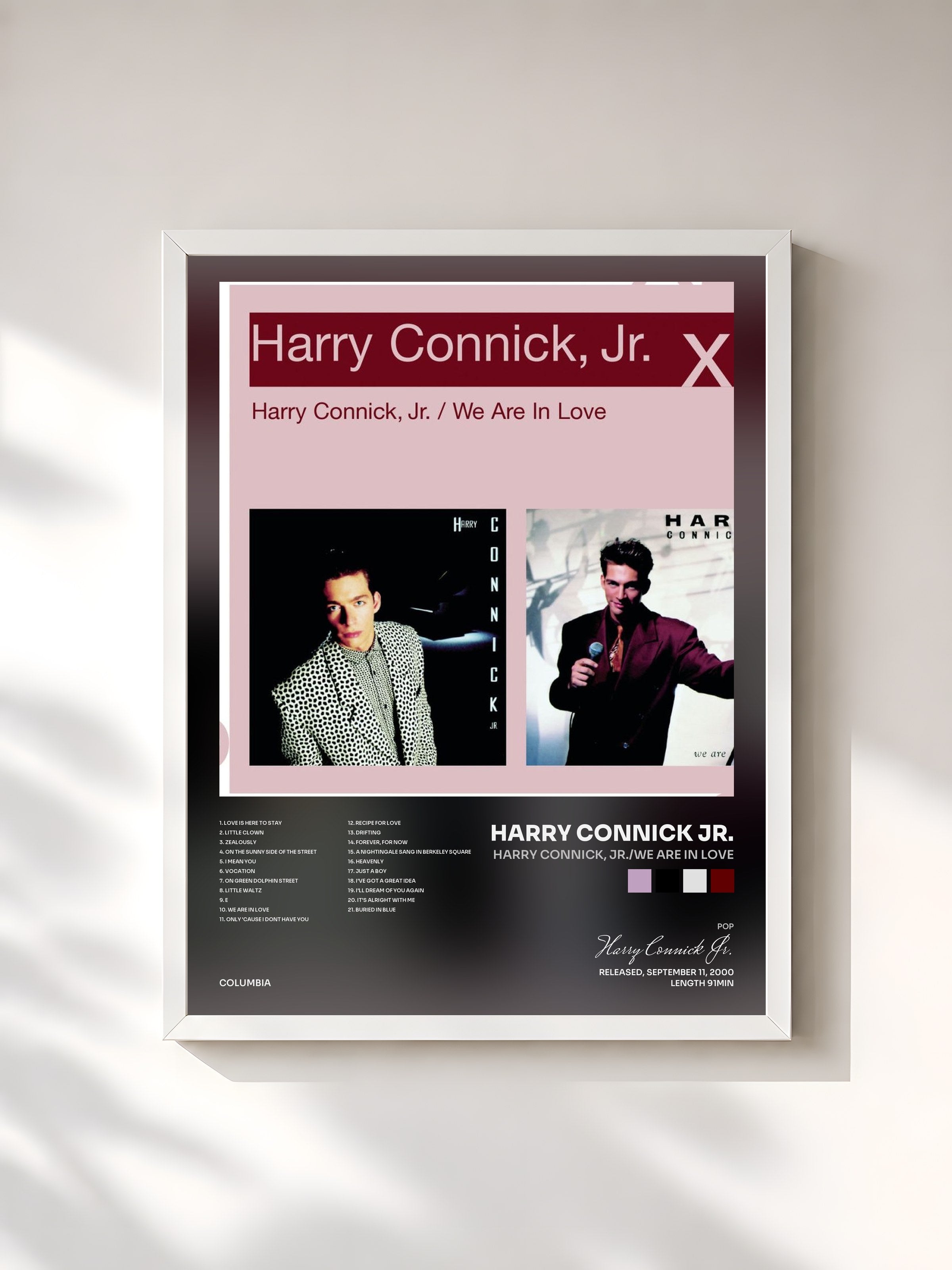 #blanc Tableau de l'album Harry Connick, Jr./We Are In Love de Harry Connick Jr., cadre blanc, imprimé et encadré en France