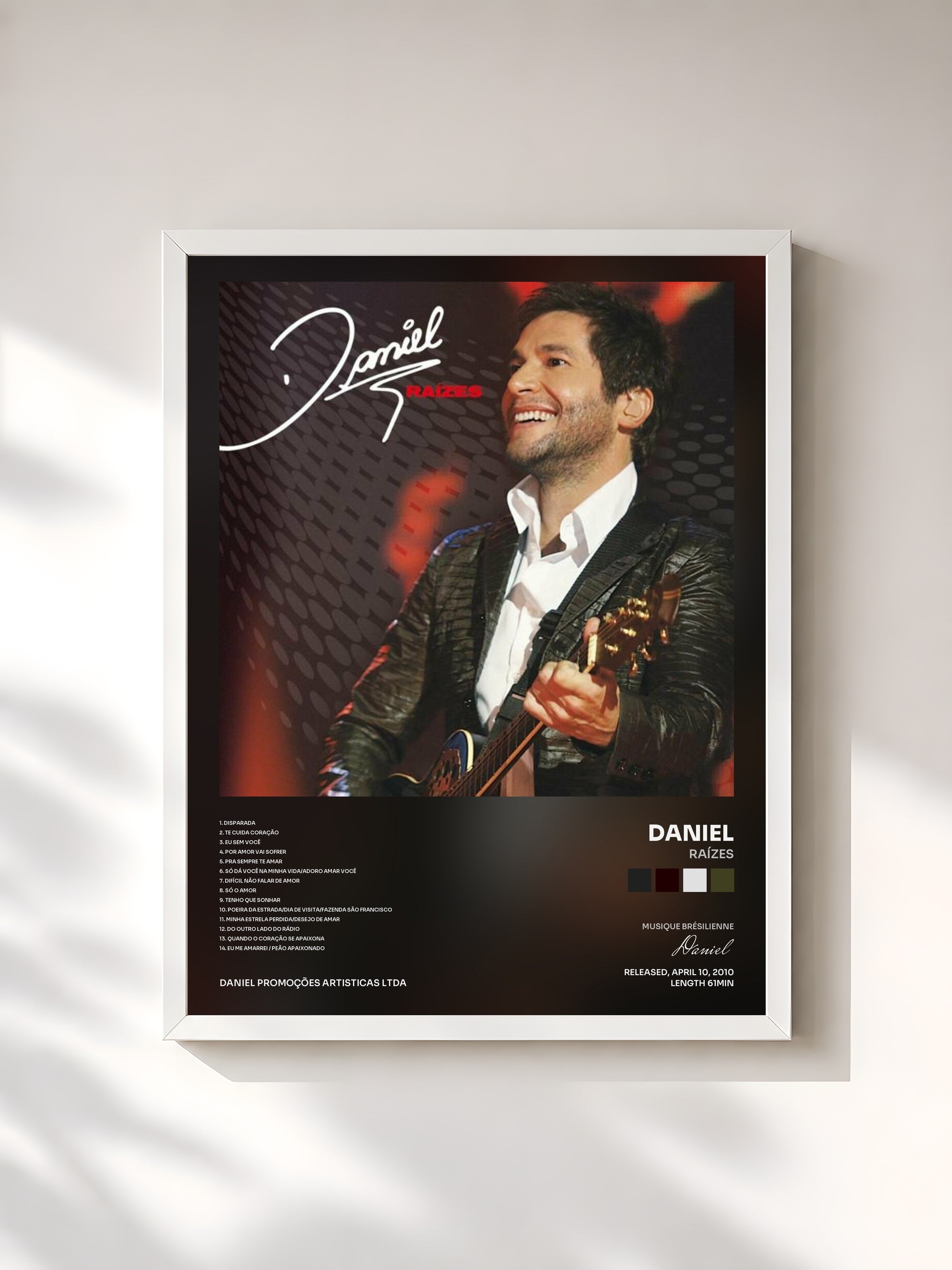 #blanc Tableau de l'album Raízes de Daniel, cadre blanc, imprimé et encadré en France