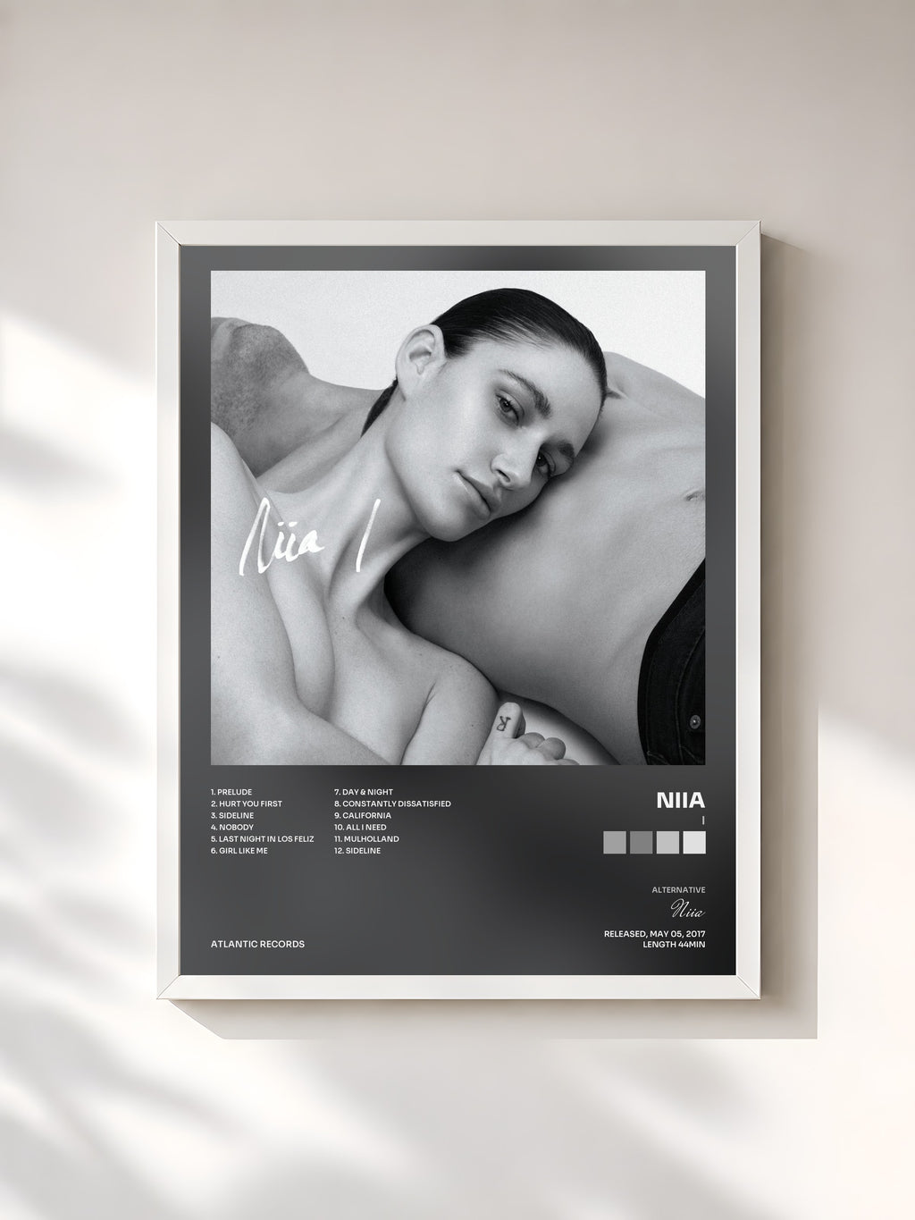 #blanc I by Niia as a framed art print, white frame, printed and framed in France