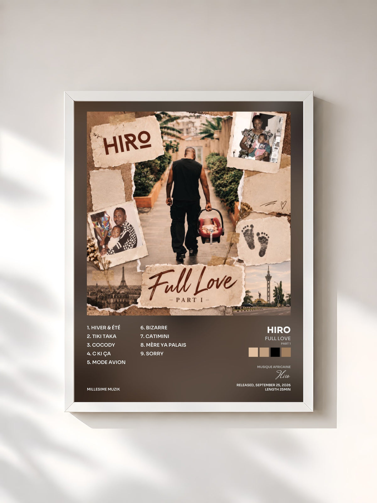 #blanc Tableau de l'album FULL LOVE (Part 1) de Hiro, cadre blanc, imprimé et encadré en France